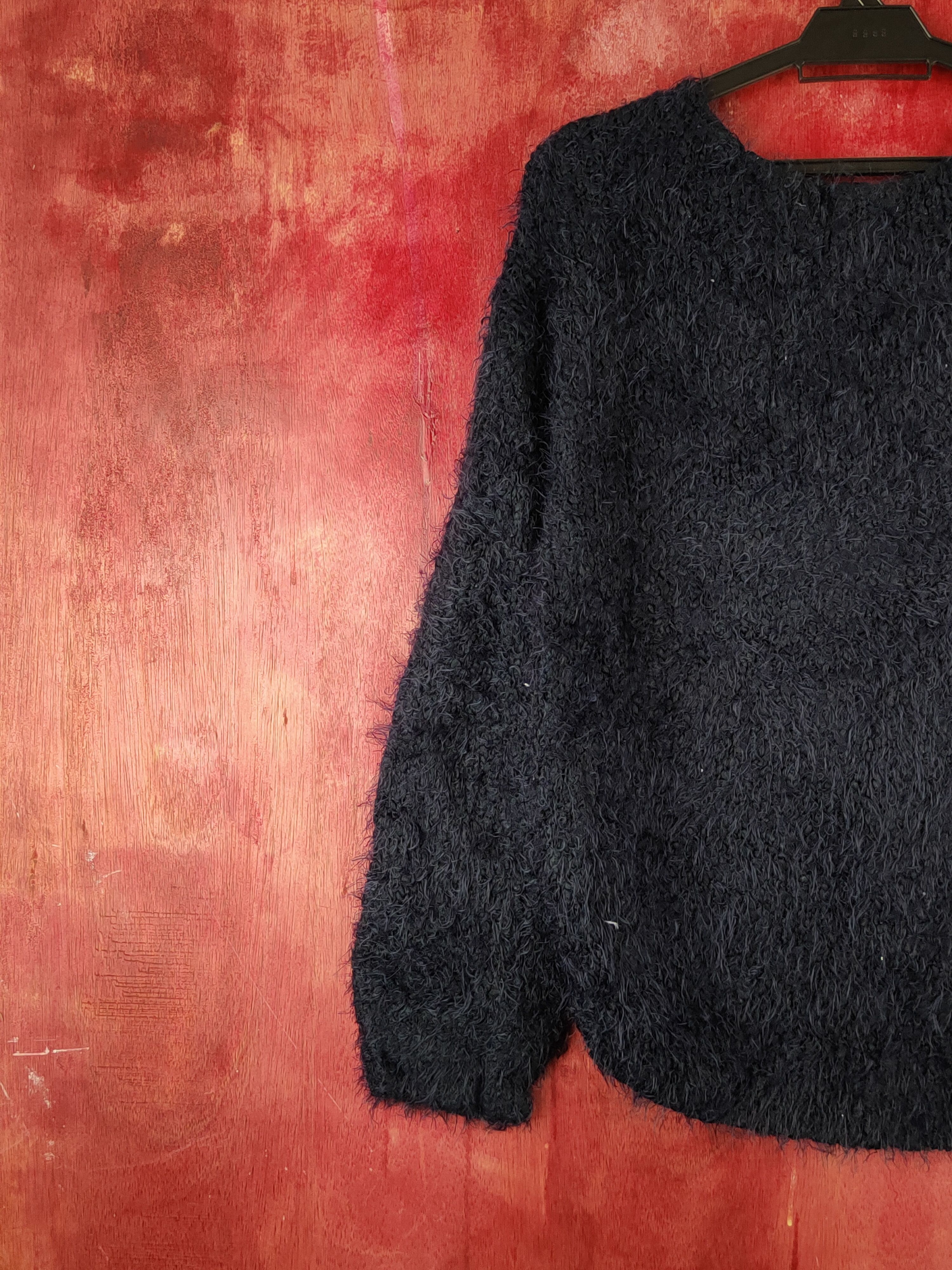 Homespun Knitwear × Japanese Brand × Vintage E Hypen World Gallery Navy Fur Mohair Knitwear #S1921 Size M / US 6-8 / IT 42-44 - 8 Thumbnail