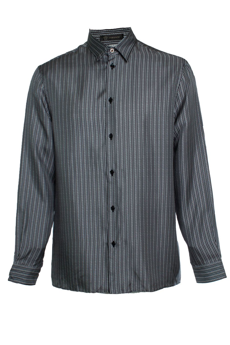 Versace Black and white greca print shirt