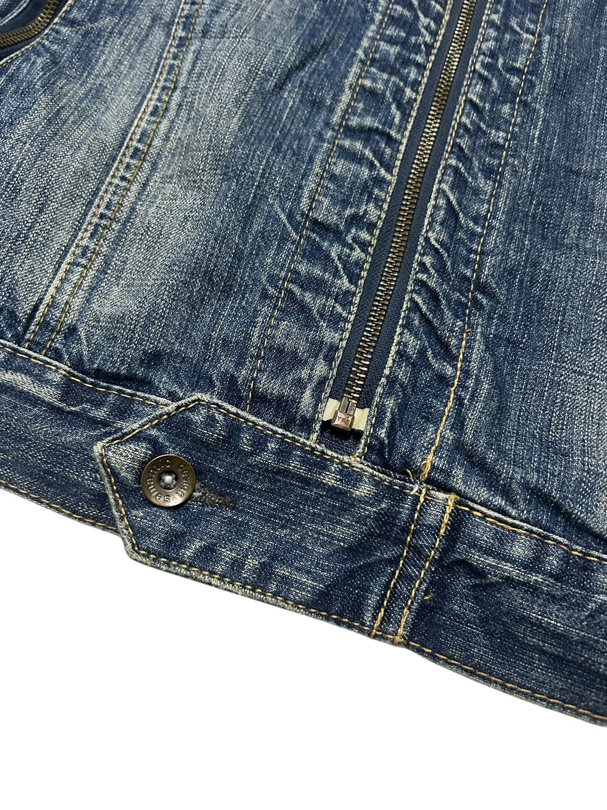 If Six Was Nine × KMRii × Le Grande Bleu (L.G.B.) Semantic Design Punk Style Denim Jacket ☠️☠️ Size US M / EU 48-50 / 2 - 6 Thumbnail