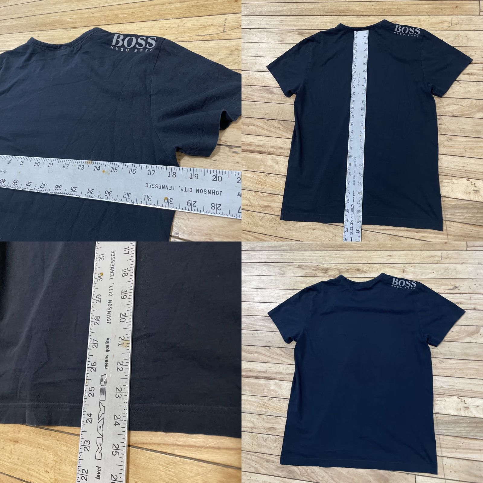 Hugo Boss HUGO BOSS T Shirt Men S Black Grunge Holes White Logo Rocker Biker Gym Tee 36" Size US S / EU 44-46 / 1 - 8 Thumbnail