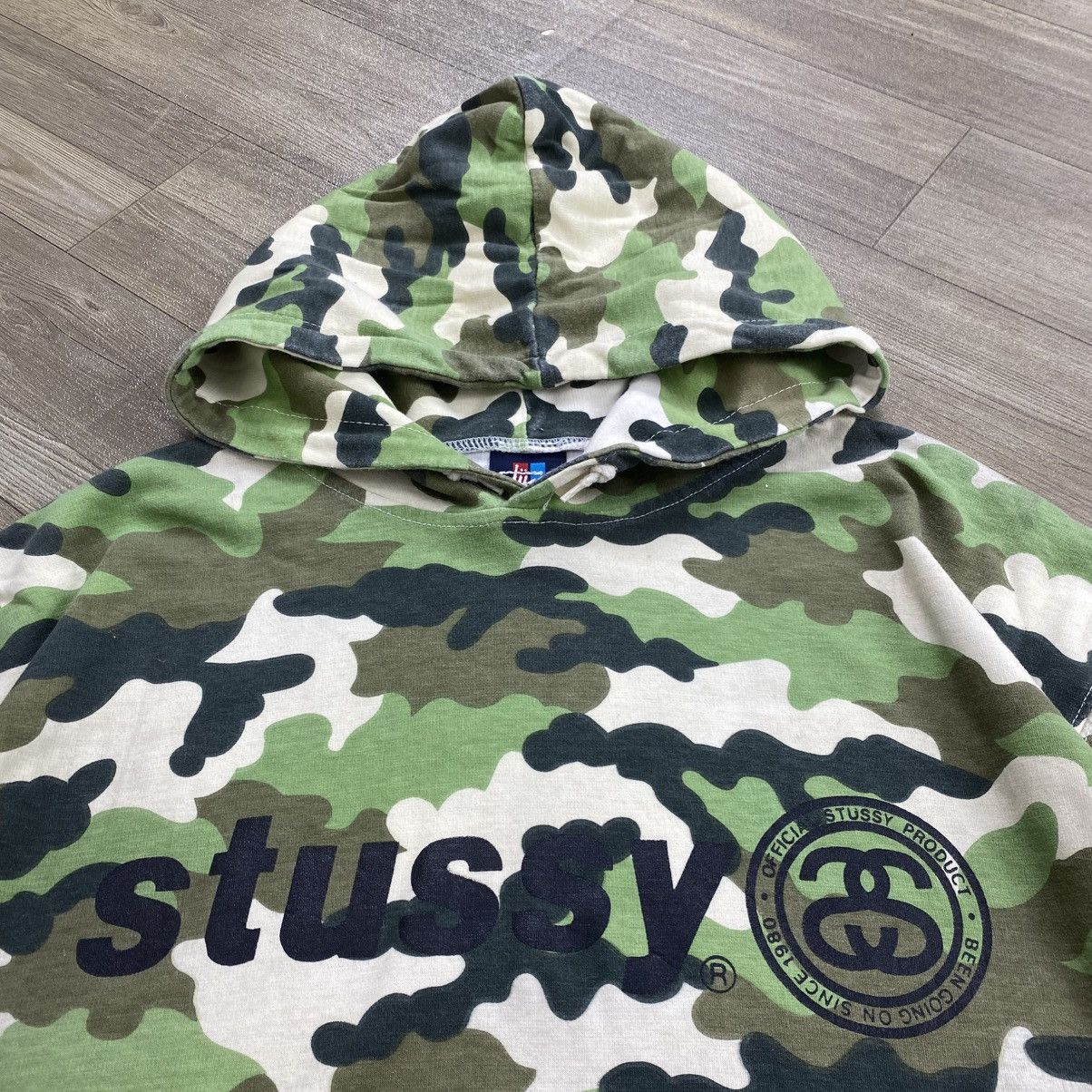 Stussy 90s Vintage Stüssy Camouflage Japan Spell Out Logo Hoodie Size US L / EU 52-54 / 3 - 3 Thumbnail