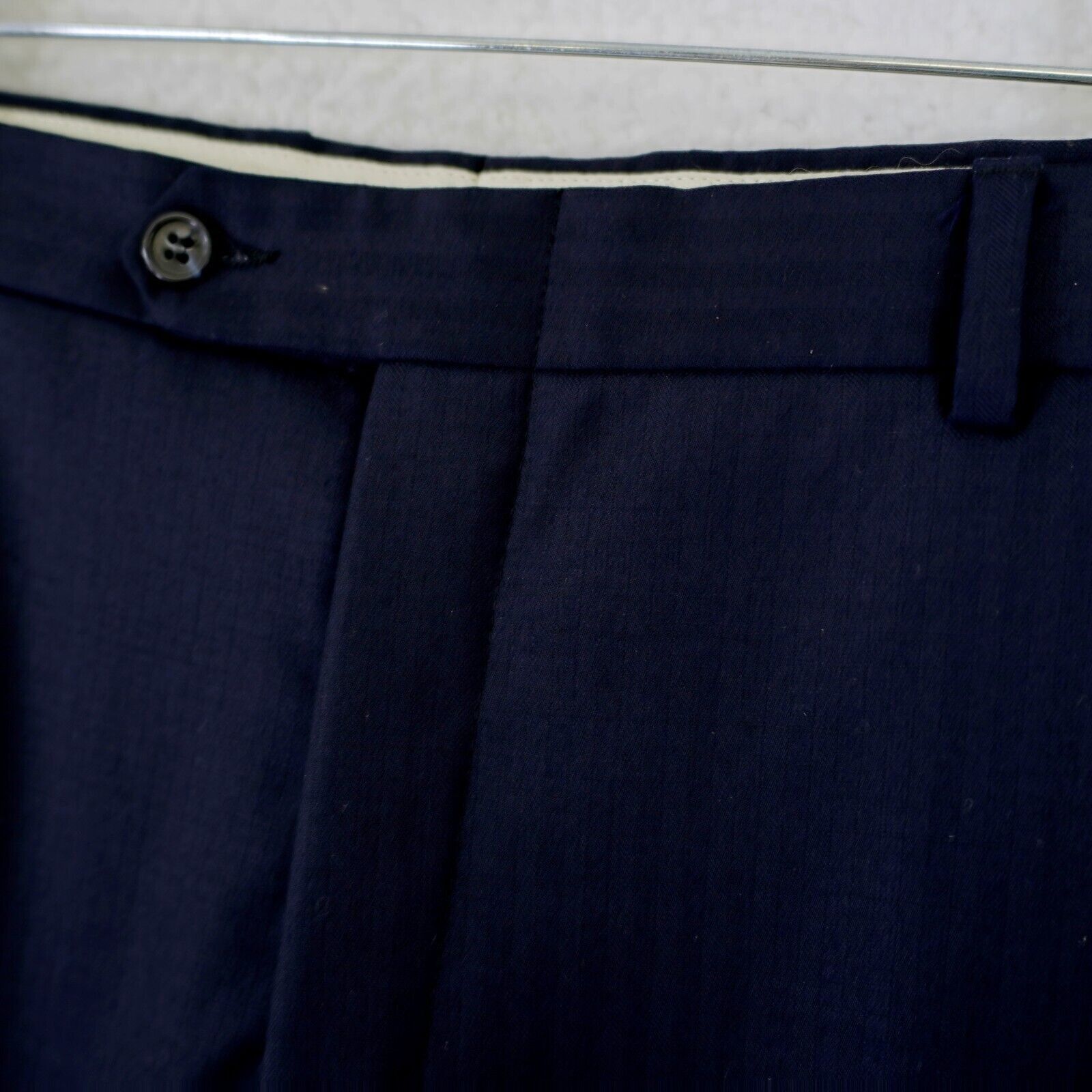 Hart Schaffner Marx Hart Schaffner Marx Gold Trumpeter 42/26 Wool Blue High Rise Size 42S - 3 Thumbnail