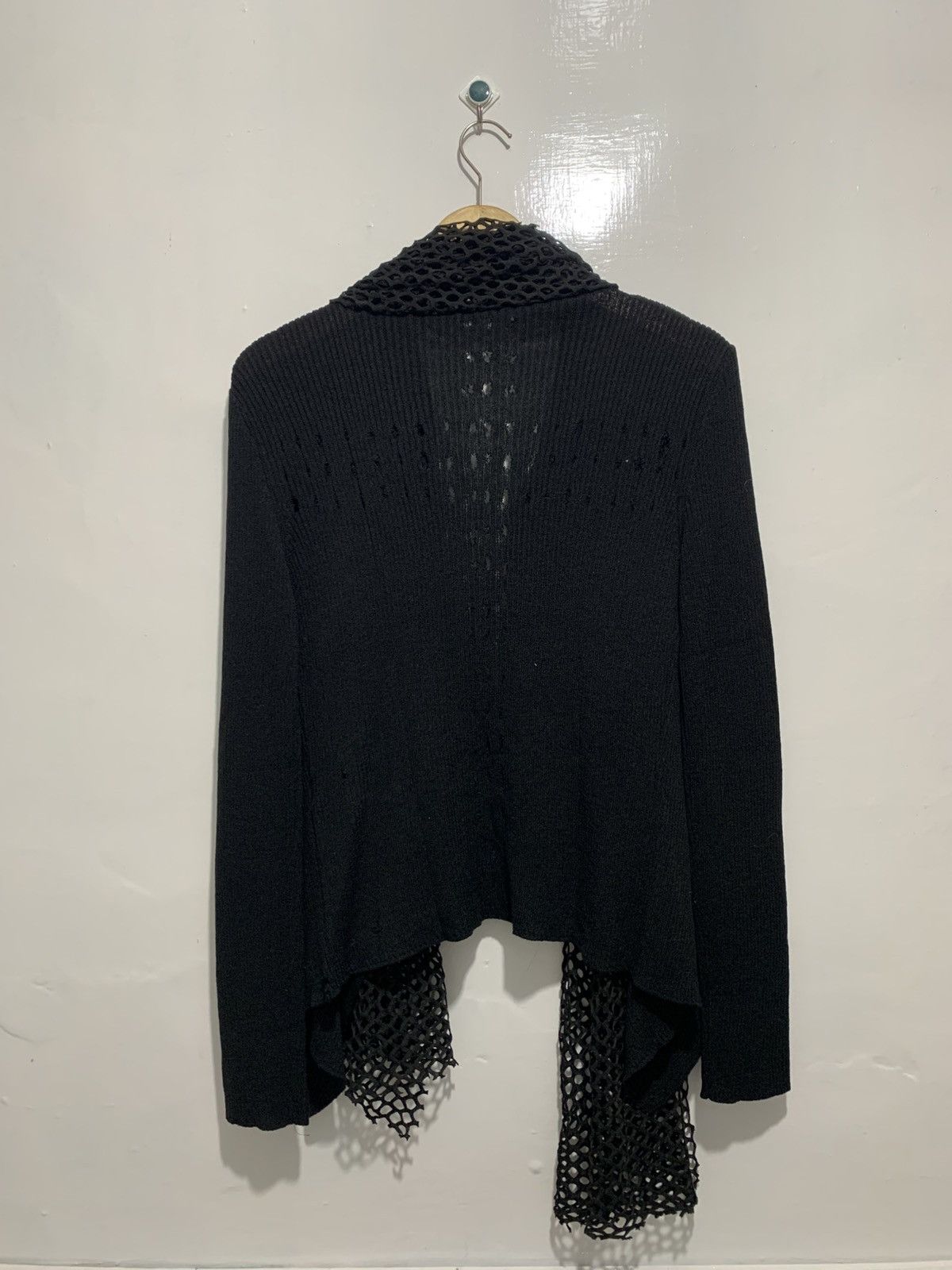 Japanese Brand Trussardi Cross Distressed Back Cardigan with Scarf Size M / US 6-8 / IT 42-44 - 3 Thumbnail