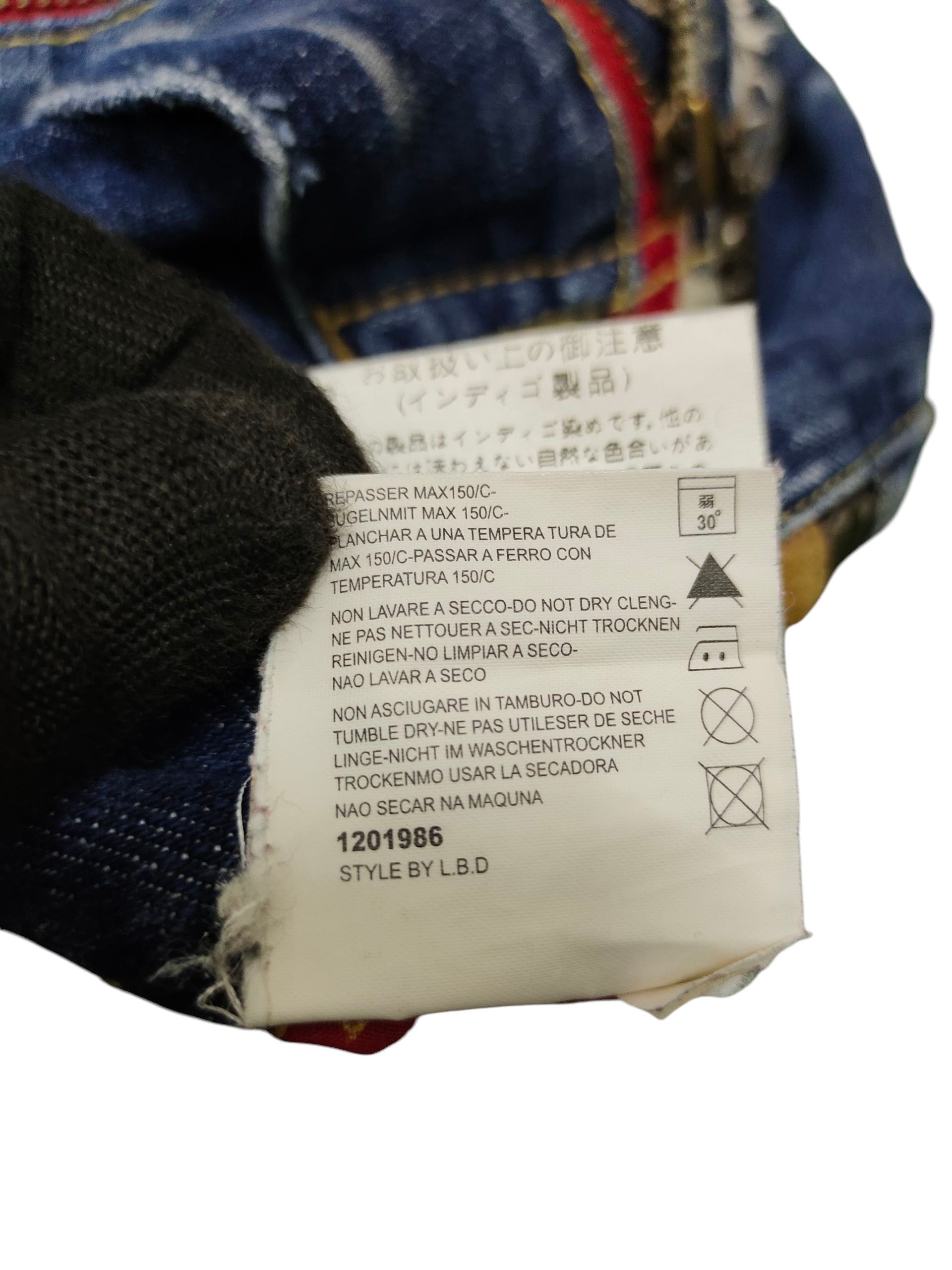 Comme des Garcons × Undercover Vintage 2000s Red Pepper Leather Trim Clawmark Denim Jeans Size US 34 / EU 50 - 15 Thumbnail