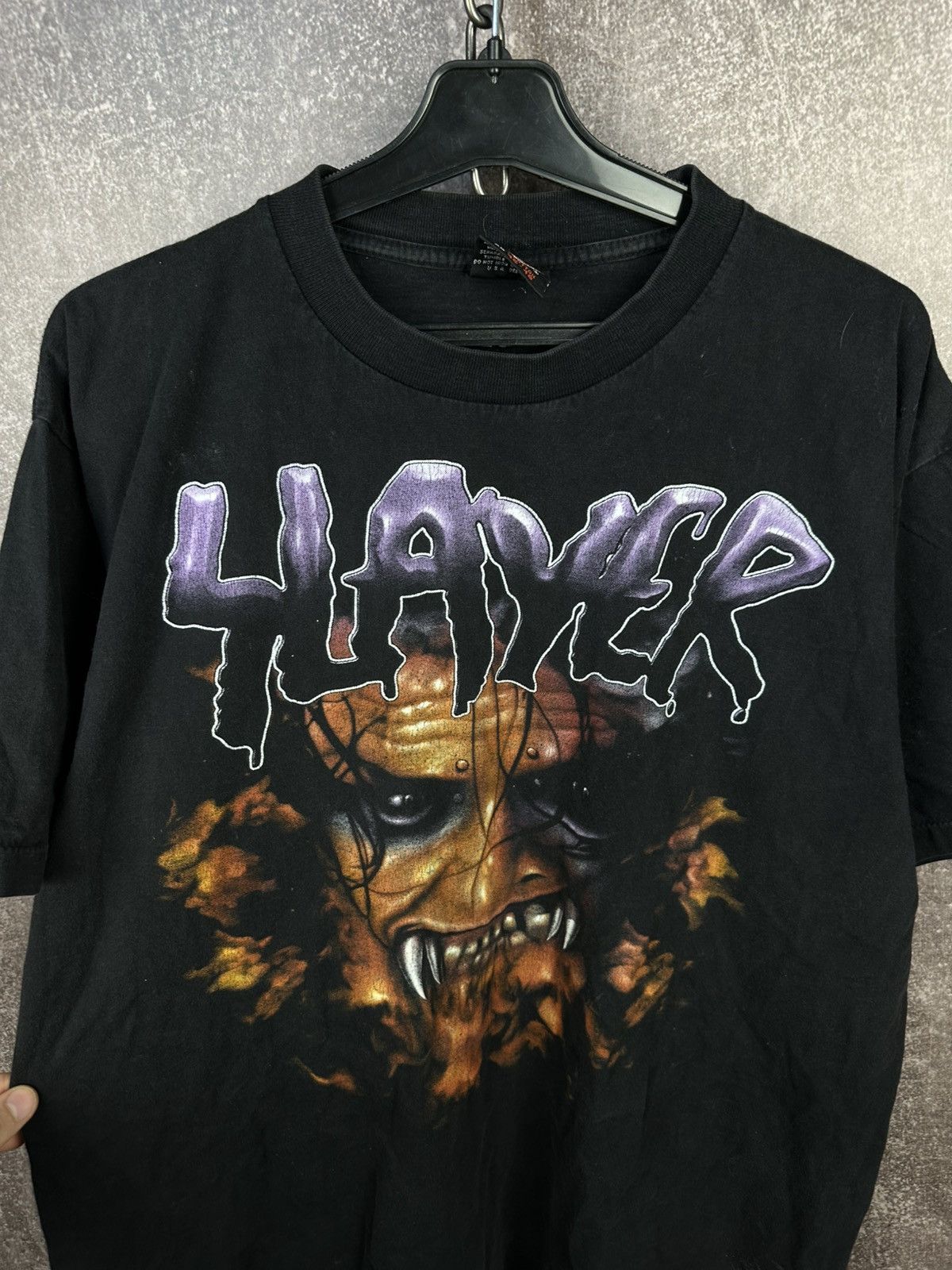 Slayer Vintage 1990’s Slayer Metal Band T-shirt Size US XL / EU 56 / 4 - 3 Thumbnail