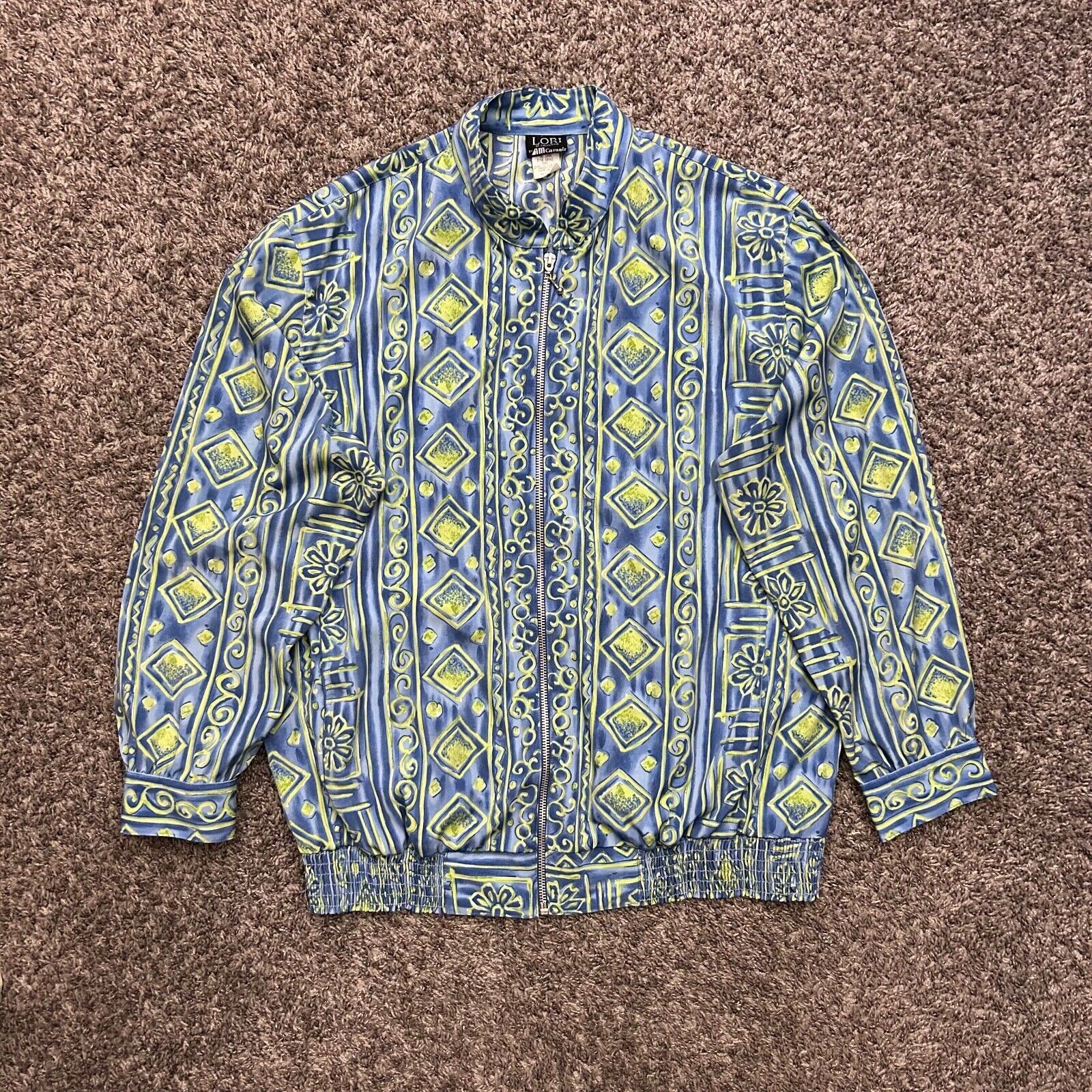 Vintage Vintage 80s Jacket Abstract Geometric Full Zip Womens Large Size L / US 10 / IT 46 - 4 Thumbnail