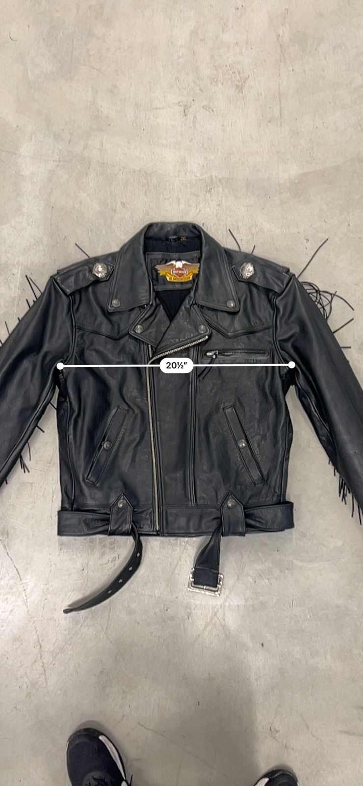 Harley Davidson Harley-Davidson Black Leather Fringe Motorcycle Jacket Size US L / EU 52-54 / 3 - 4 Thumbnail