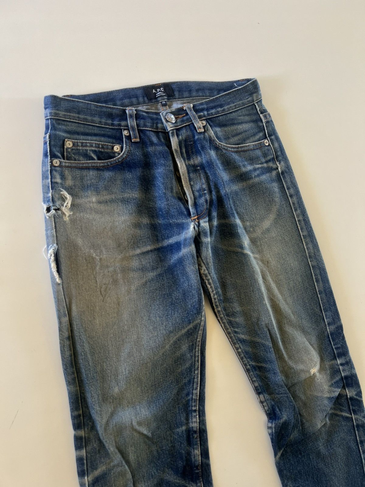A.P.C. Vintage APC Distressed Denim Jeans Size 27-28" Size US 27 - 2 Thumbnail