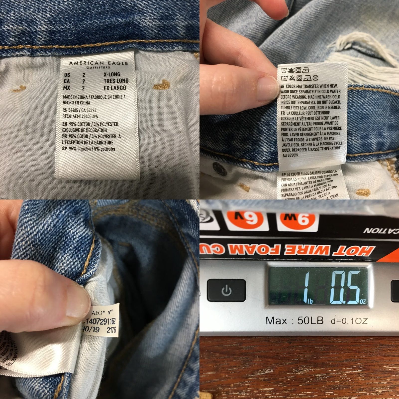 American Eagle Outfitters American Eagle Outfitters Mom Jeans Womens 2 X-Long Blue Denim Distressed Jeans Size 26" / US 2 / IT 38 - 11 Thumbnail
