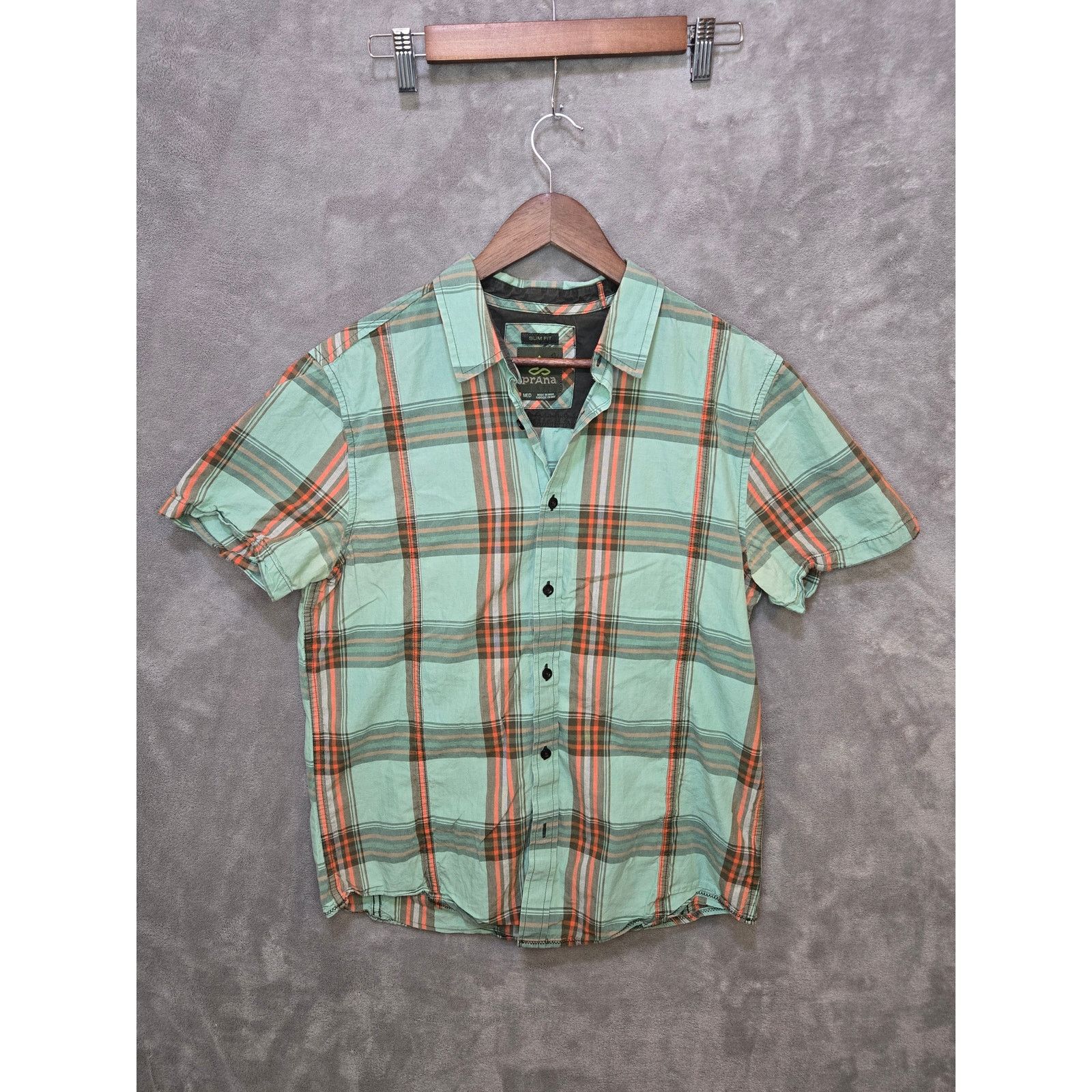 Prana Prana Slim Fit Button-Up – Turquoise/Orange Size US M / EU 48-50 / 2 - 1 Thumbnail