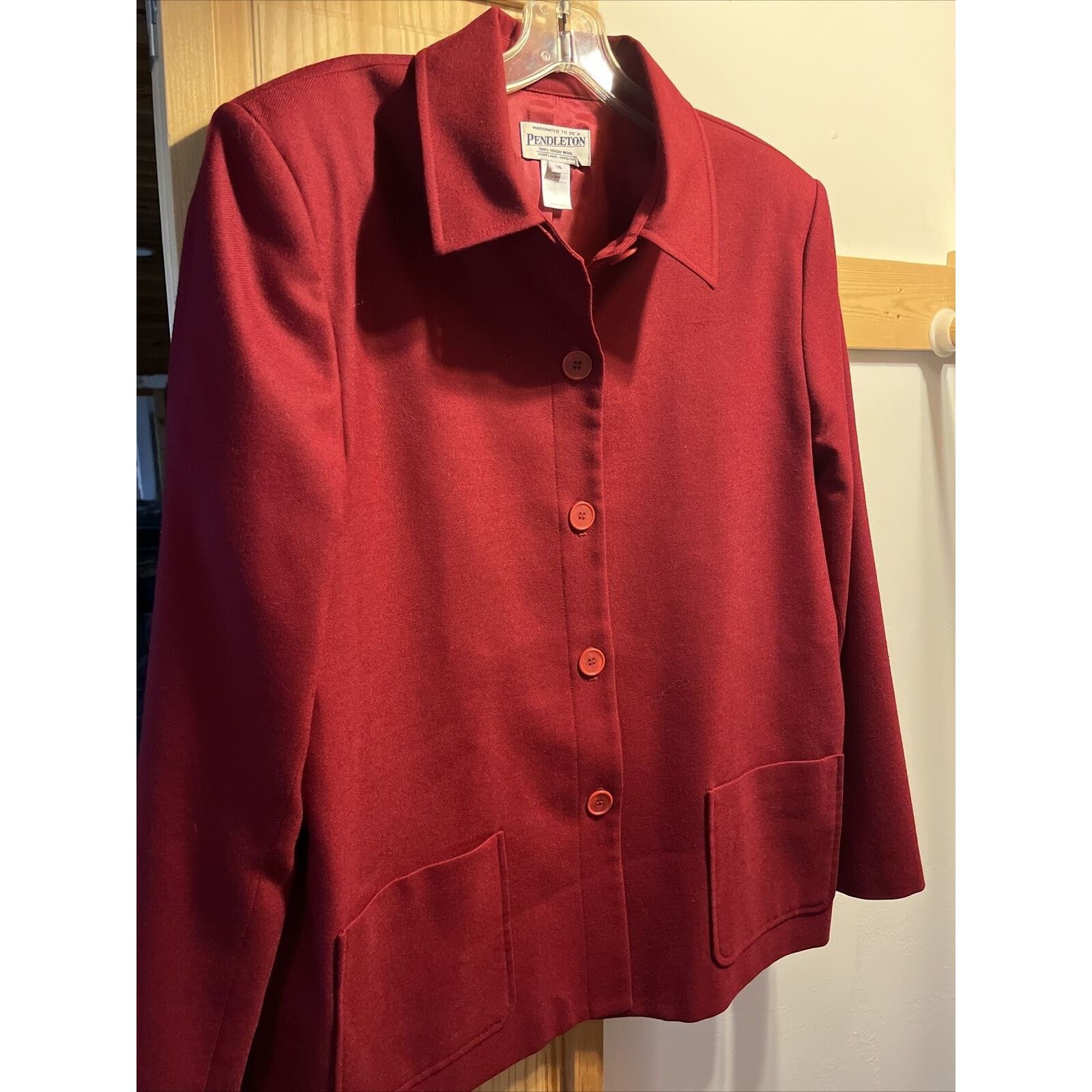 Pendleton Pendleton Vintage Women’s Size 18 Red Wool LS Button Up Coat Size XXL / US 16-18 / IT 52-54 - 11 Thumbnail