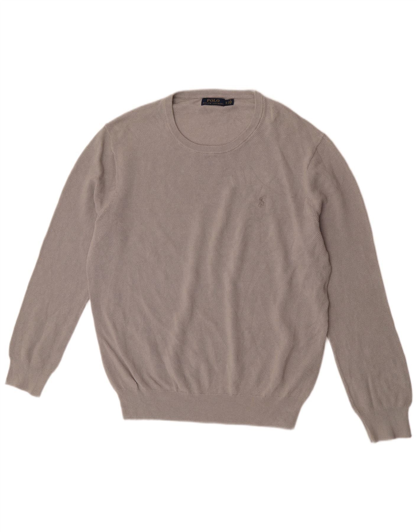 Polo Ralph Lauren Mens Crew Neck Jumper Sweater XL Grey Linen Size US L / EU 52-54 / 3 - 1 Thumbnail