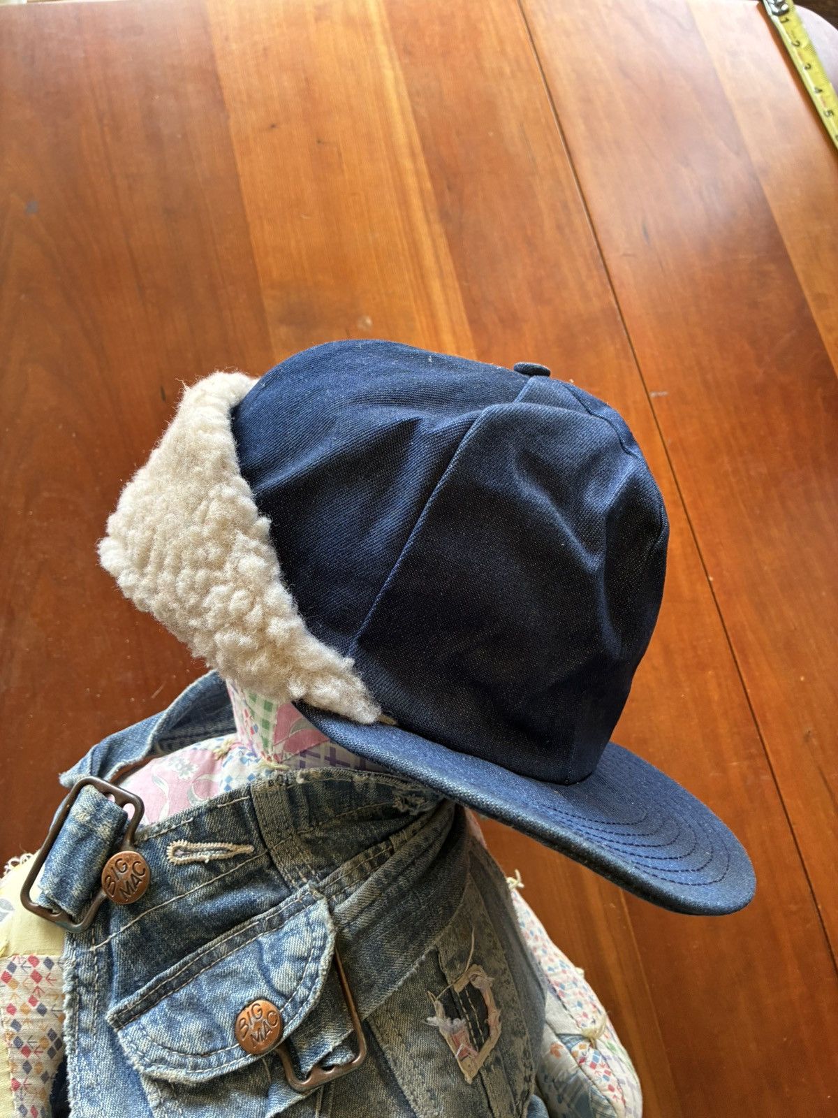 Vintage Vintage 1970’s sherpa lined denim trucker hat Size ONE SIZE - 2 Thumbnail