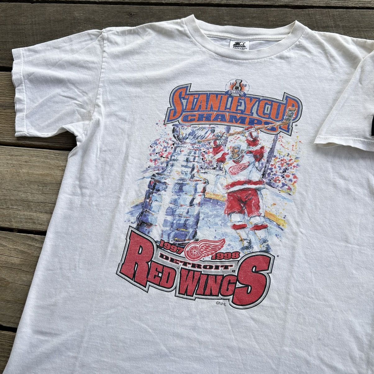 NHL Vintage 1998 Detroit Red Wings Stanley Cup Champs T Shirt Size US M / EU 48-50 / 2 - 2 Thumbnail