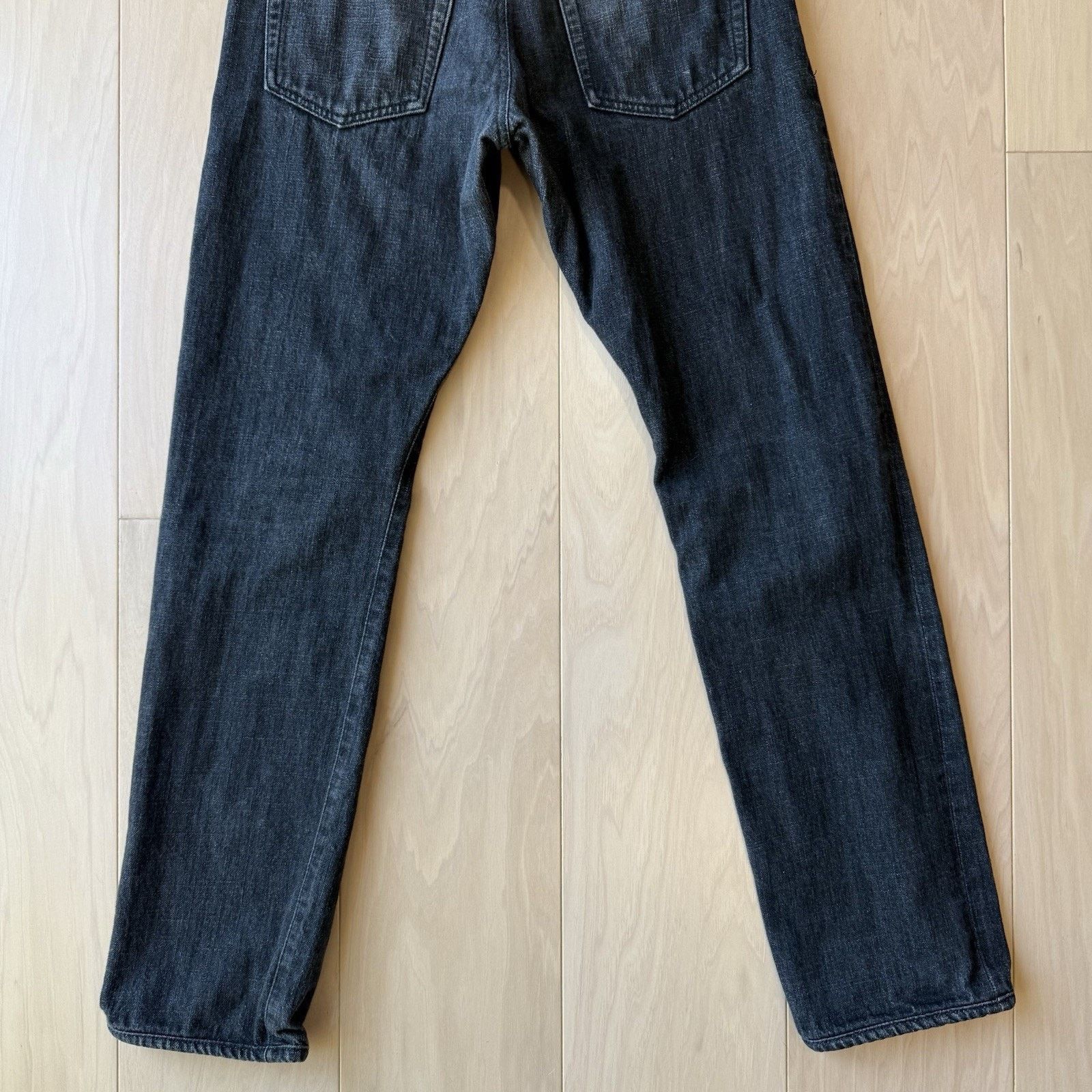 Wings + Horns Wings Horns Selvedge Jeans Black Dark Wash Slim Straight Leg Size US 31 - 9 Thumbnail