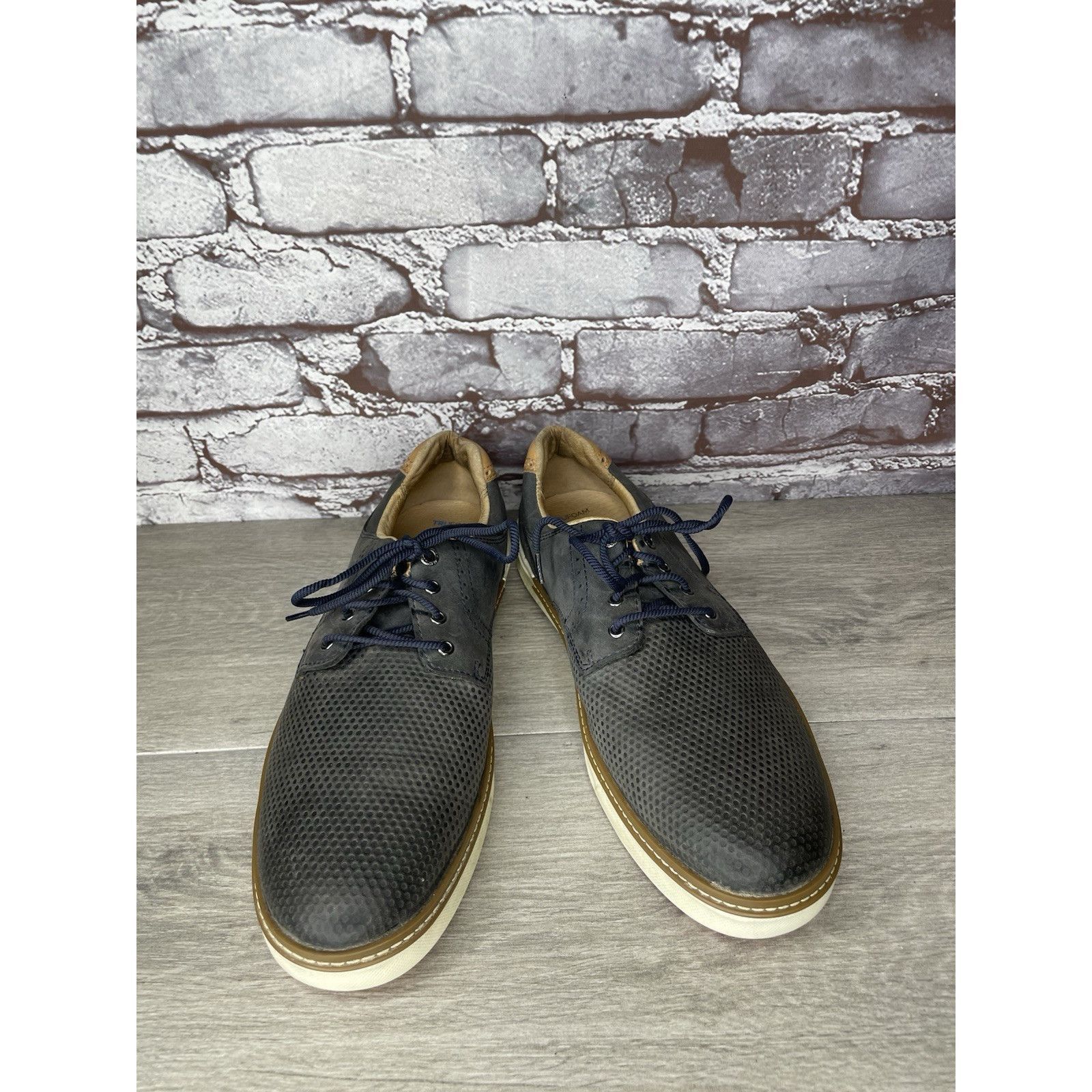 Johnston & Murphy JOHNSTON & Murphy 258459 MCGUFFEY NAVY LEATHER Lace GOLF SHO Size US 9 / EU 42 - 11 Thumbnail