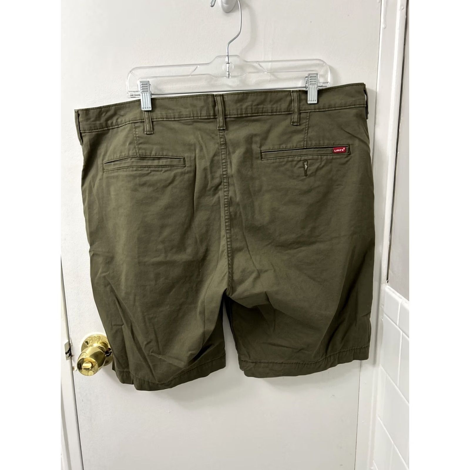 Levi's Levi's XX Chino Shorts Mens 40 Green Canvas Cotton Flat Front Casual Travel Regular Fit Pockets Zip Front Size US 40 / EU 56 - 5 Thumbnail