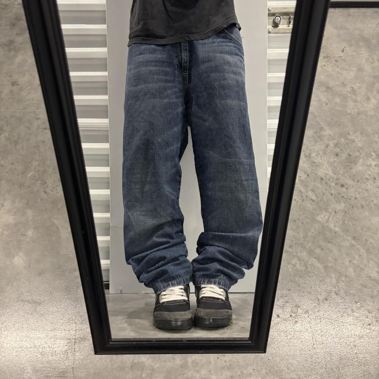 Japanese Brand × Vintage Crazy Vintage Y2K/2000s Grunge Dark Wash Denim Jeans! Size US 36 / EU 52 - 1 Thumbnail