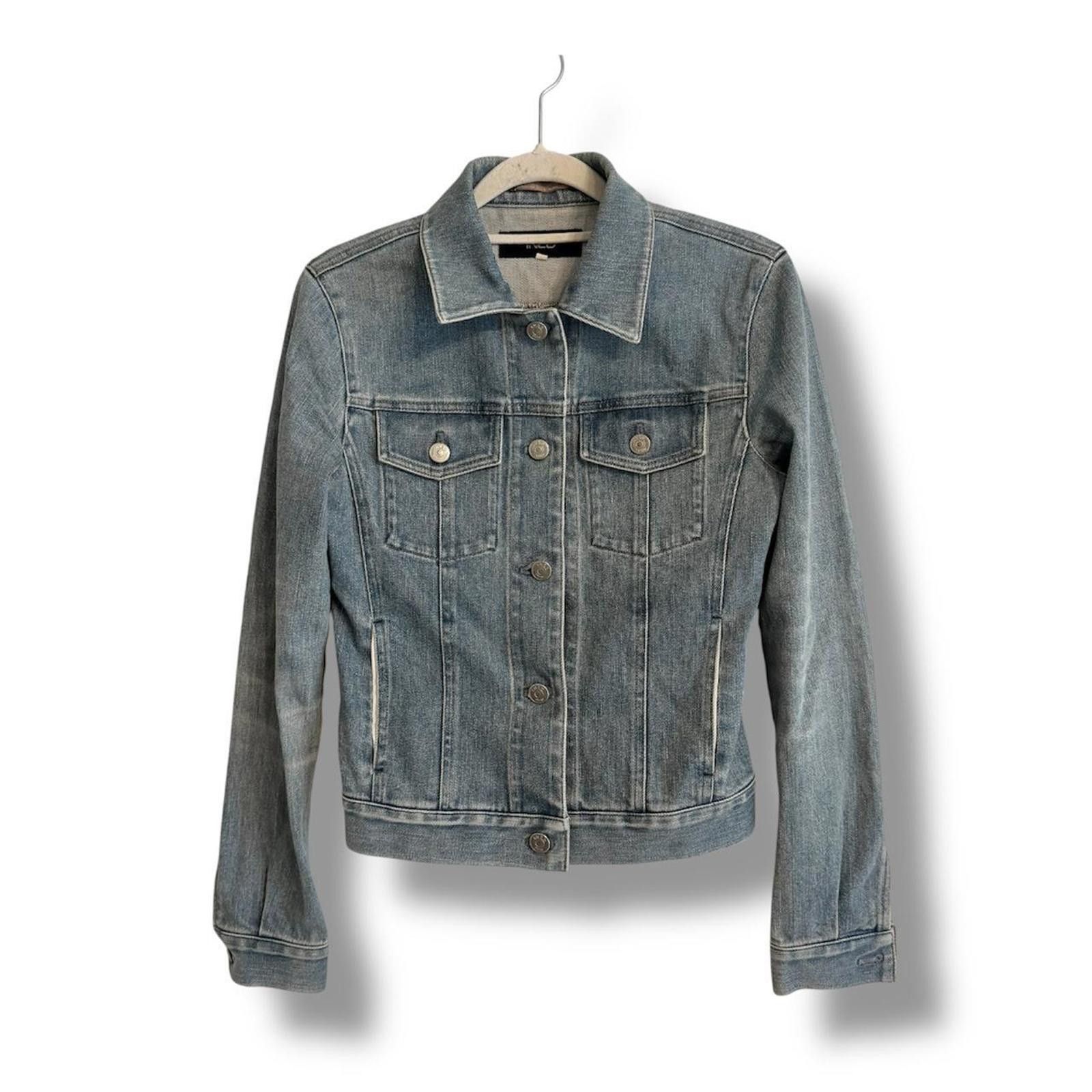 Other Classic 2000s moto denim slim fit jacket Size XS / US 0-2 / IT 36-38 - 1 Thumbnail