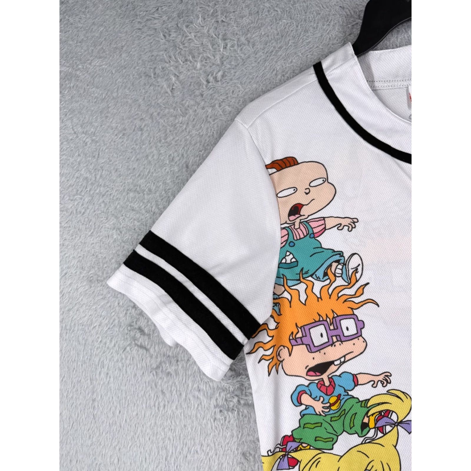 Nickelodeon VINTAGE Nickelodeon Jersey Adult XL White Rugrats Button Up 100% Polyester Shirt Mens 90s Size US XL / EU 56 / 4 - 3 Thumbnail