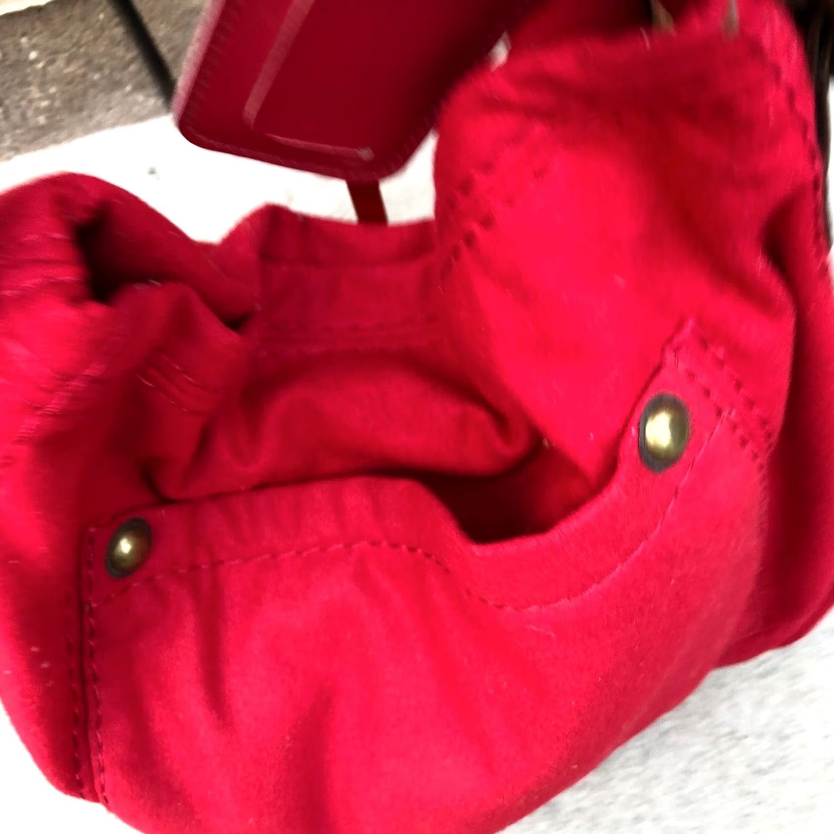 Gap Vintage GAP Shoulder Bag Purse Hand Satchel Red Felt Women's Size ONE SIZE - 7 Thumbnail