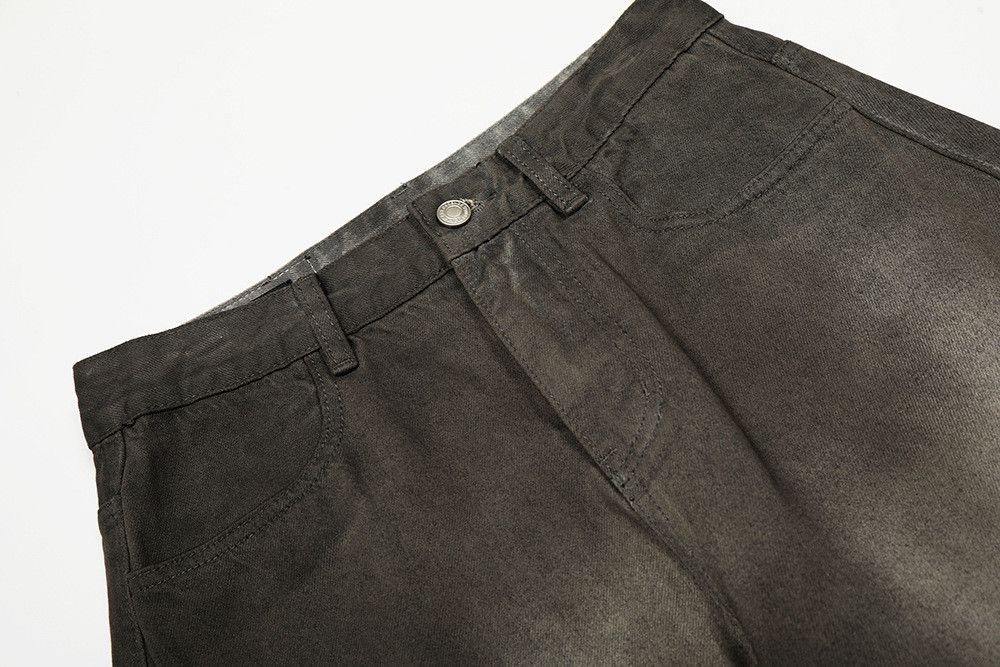 Vintage American retro men's washed distressed straight curved jeans Size US 32 / EU 48 - 3 Thumbnail