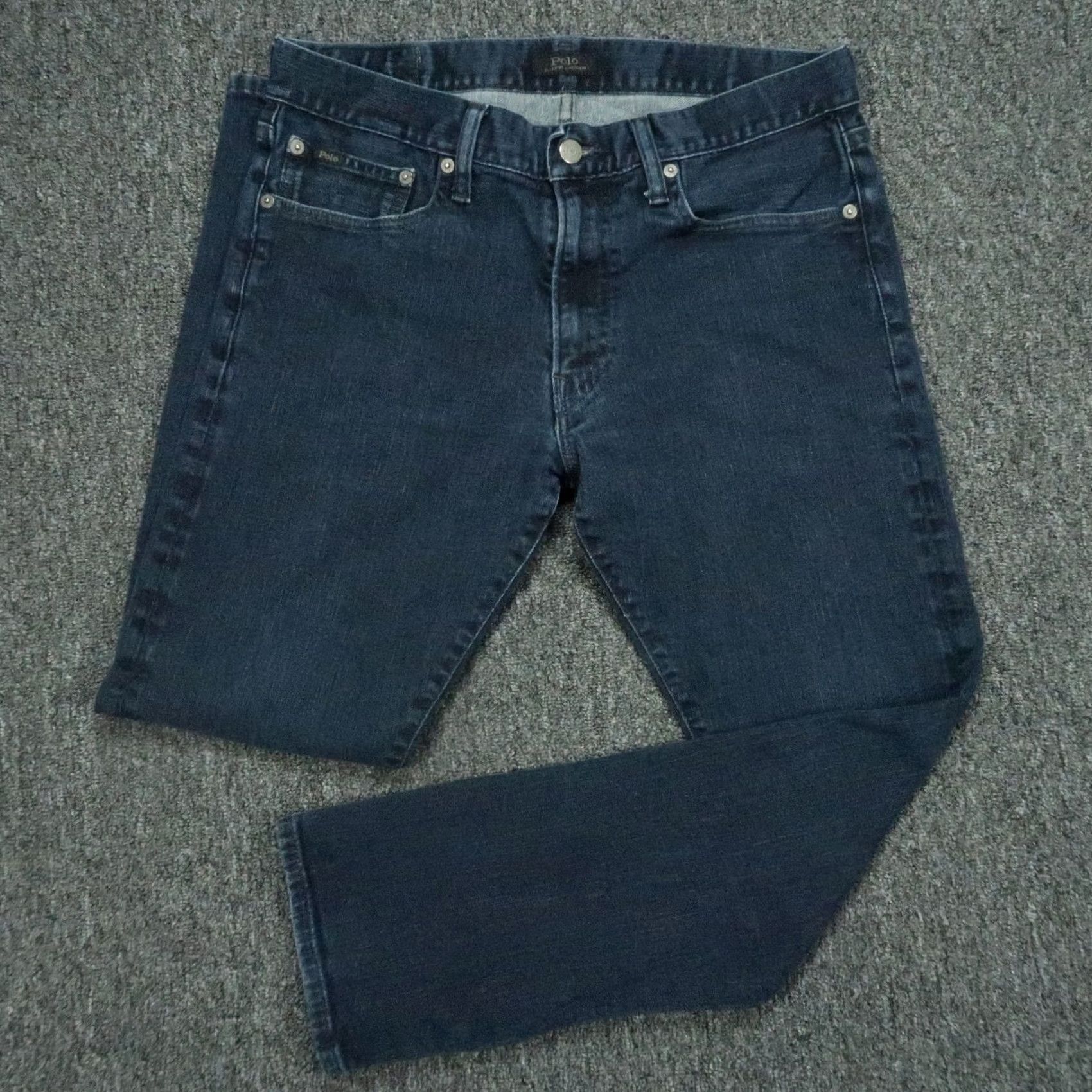 Polo Ralph Lauren Polo Ralph Lauren Jeans Slim Straight 5 Pocket Mens 33x30 Blue Dark Wash 30 In Inseam Stretch Denim Variety Varick Style Straight Size US XS / EU 42 / 0 - 2 Thumbnail