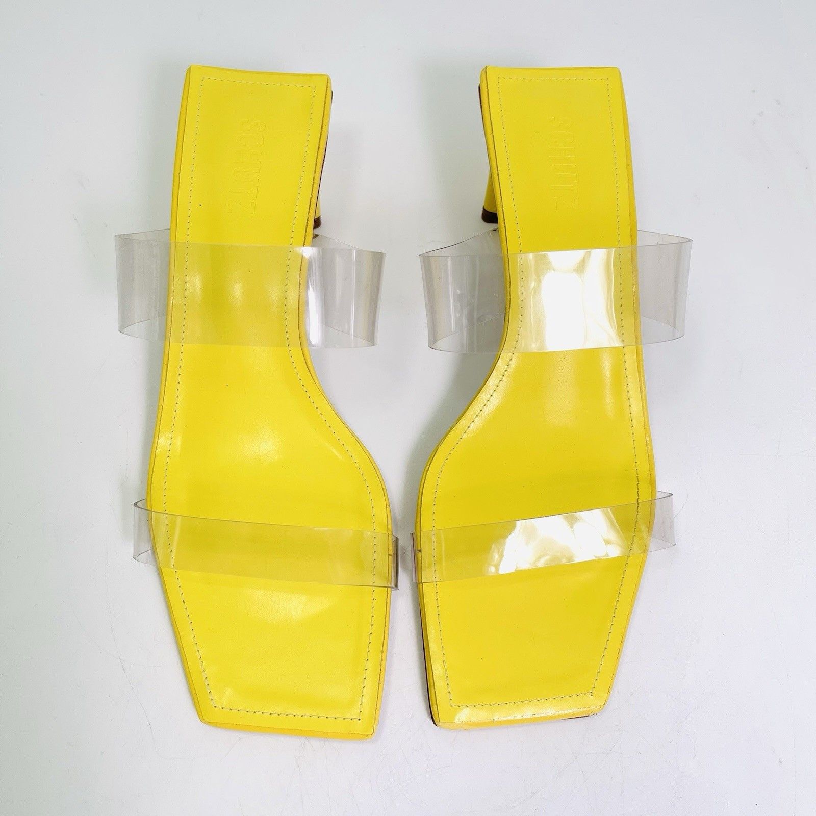 SCHUTZ Schutz Ariella Tab Mid Sandal Limoncello Size 8B Size US 8 / IT 38 - 2 Thumbnail