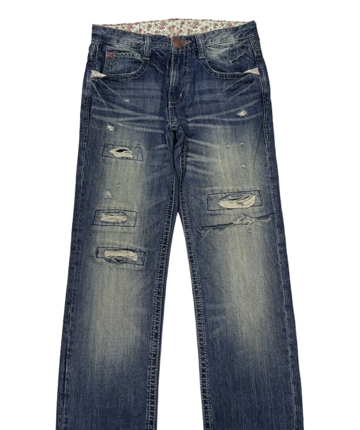 Japanese Brand VINTAGE JAPANESE RUSH HOUR DISTRESSED DENIM JEANS Size 29" - 2 Thumbnail