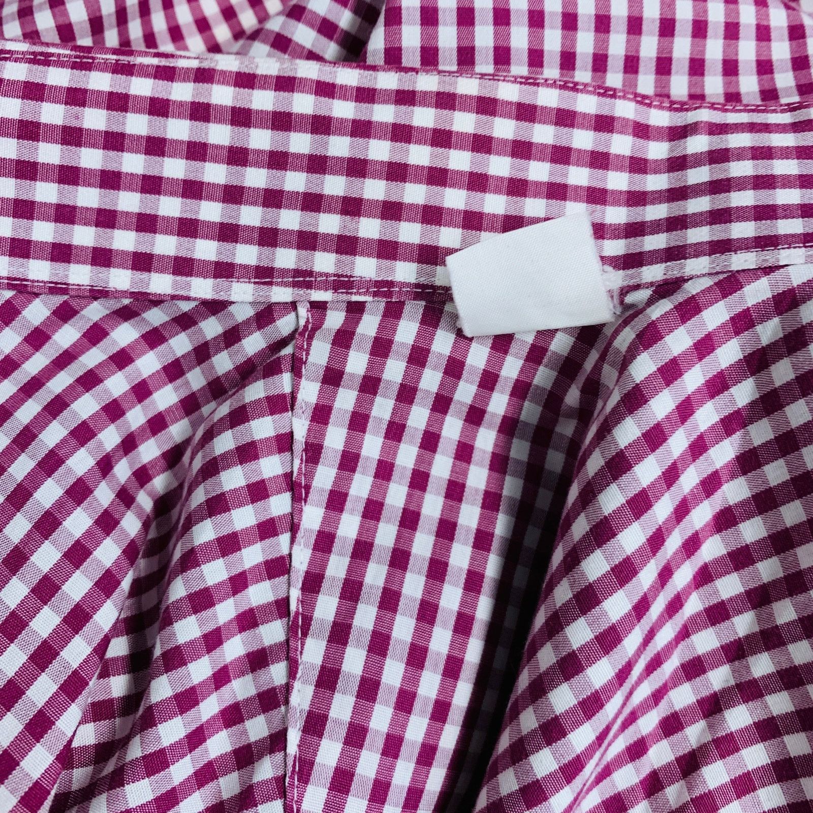 Eton Size XL Burgundy White Gingham French Cuff Long Sleeve Shirt Size US XL / EU 56 / 4 - 5 Thumbnail