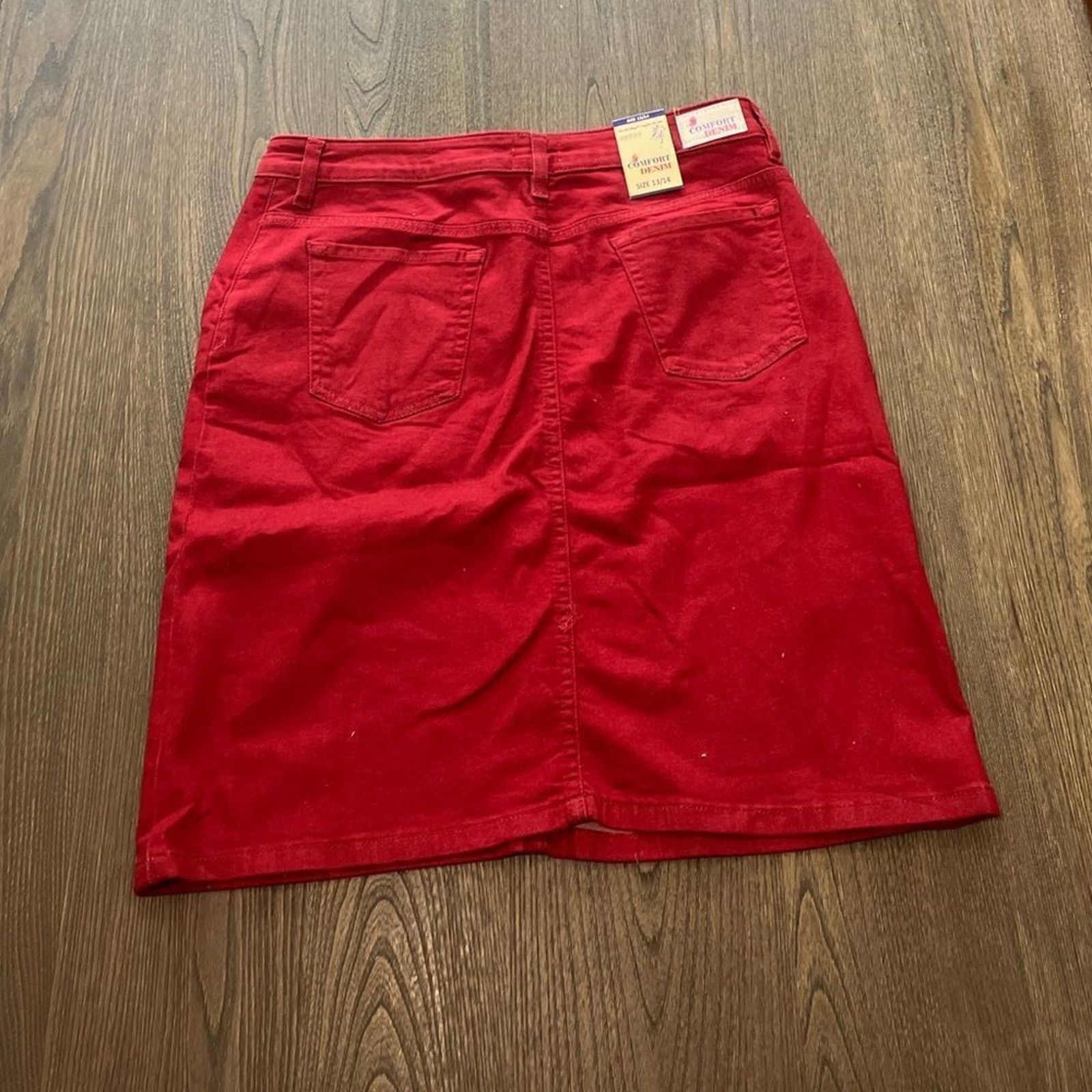 Vintage NWT Comfort Denim Mini Skirt Belted Size 13/14 Size 36" / US 14 / IT 50 - 9 Thumbnail
