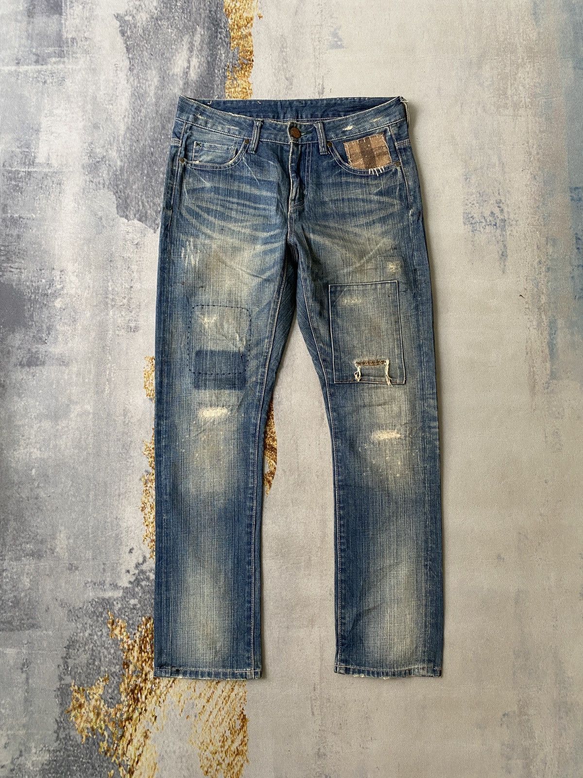 Japanese Brand Lime Inc Japan Usn Marine Patchwork Distressed Design Denim Size US 30 / EU 46 - 3 Thumbnail