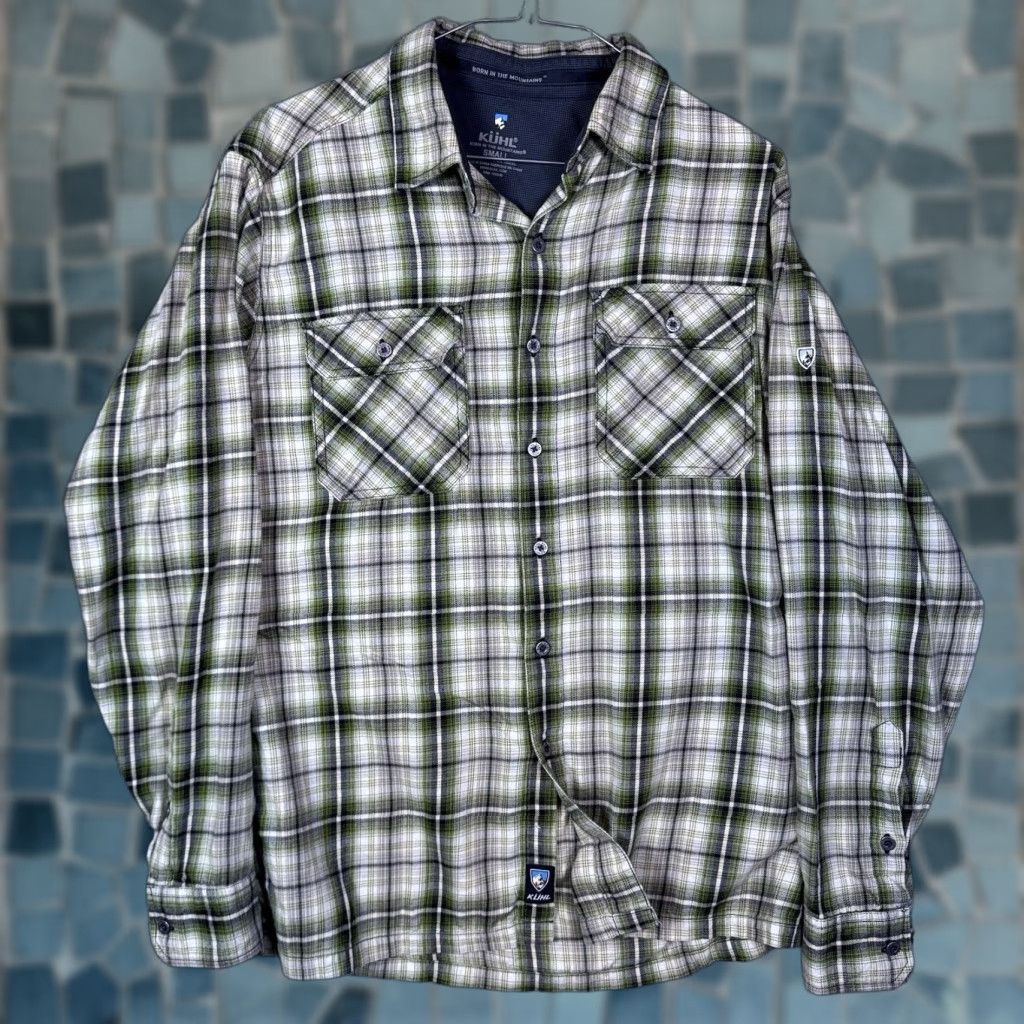 Vintage VINTAGE? No. Kuhl Flannel Shirt Mens S Green Long Sleeve Hike Outdoor Workwear Shirt Button-Up Cotton Flannel Pockets Outdoors Casual Mens Size US S / EU 44-46 / 1 - 1 Thumbnail