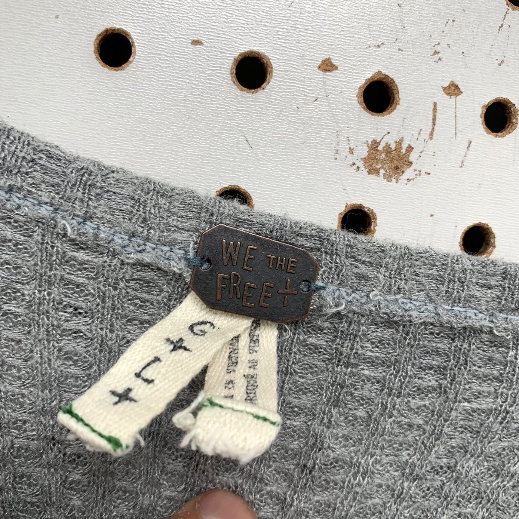 Vintage We the Free People Laguna Thermal Top Womens Large Waffle Knit Oversized Size L / US 10 / IT 46 - 6 Thumbnail