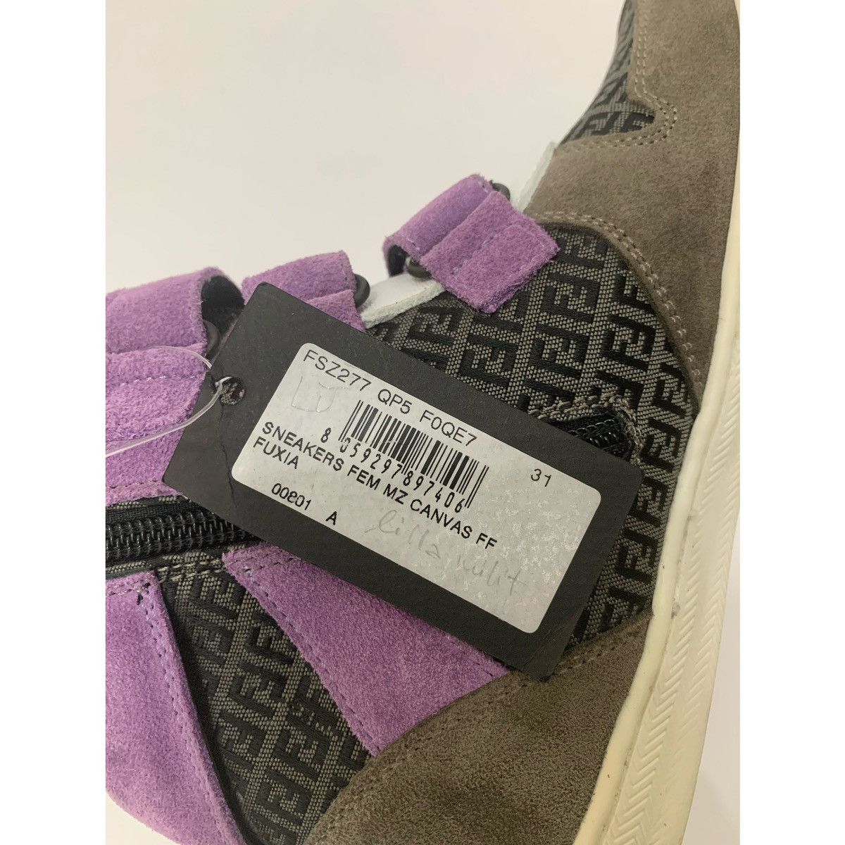 Fendi FENDI KIDS SAMPLE LEATHER WEDGE SNEAKERS Size US 4 / IT 34 - 6 Thumbnail