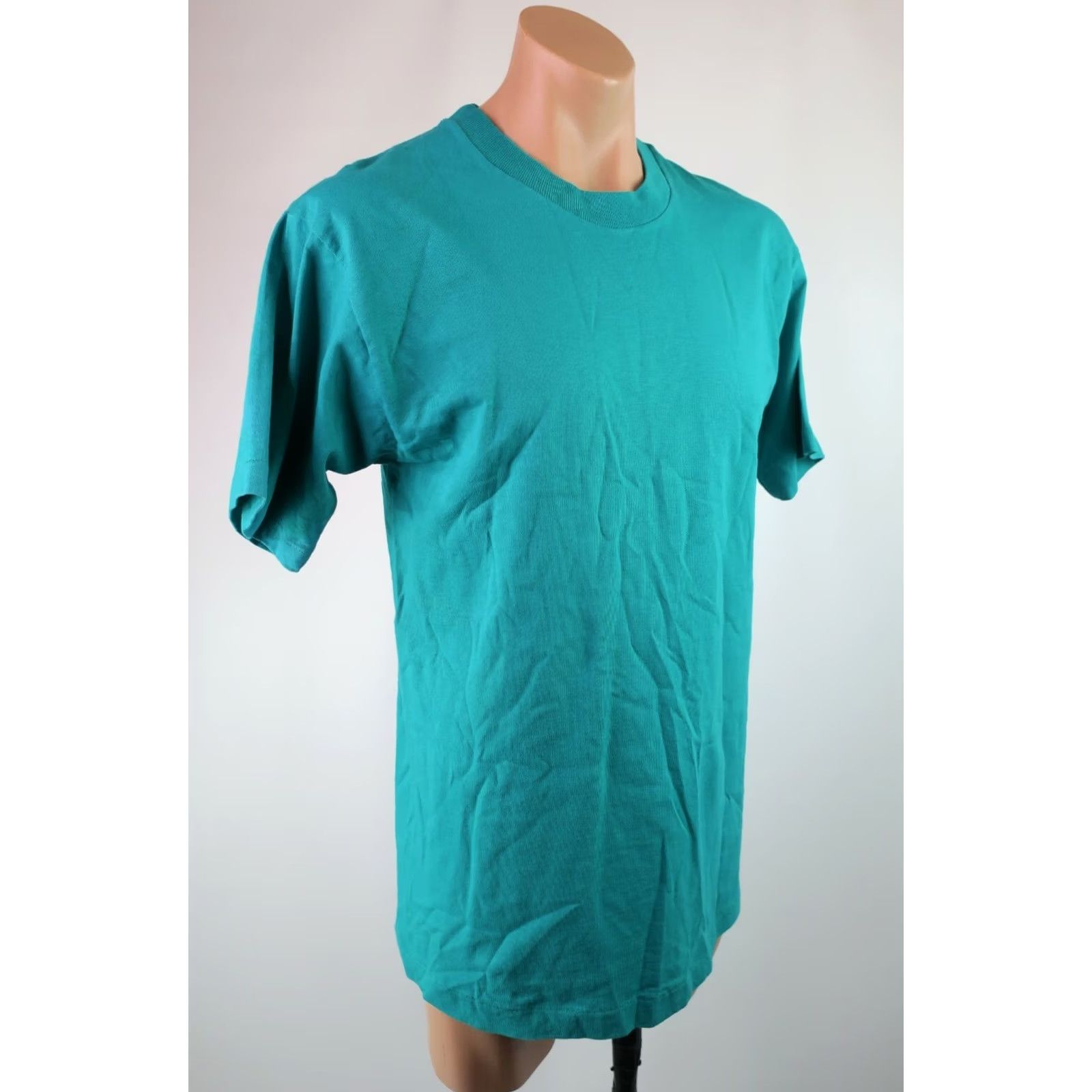 Fruit Of The Loom VINTAGE Fruit of the Loom T-shirt Adult L Teal 90s 80s USA Made Grunge Size US L / EU 52-54 / 3 - 4 Thumbnail