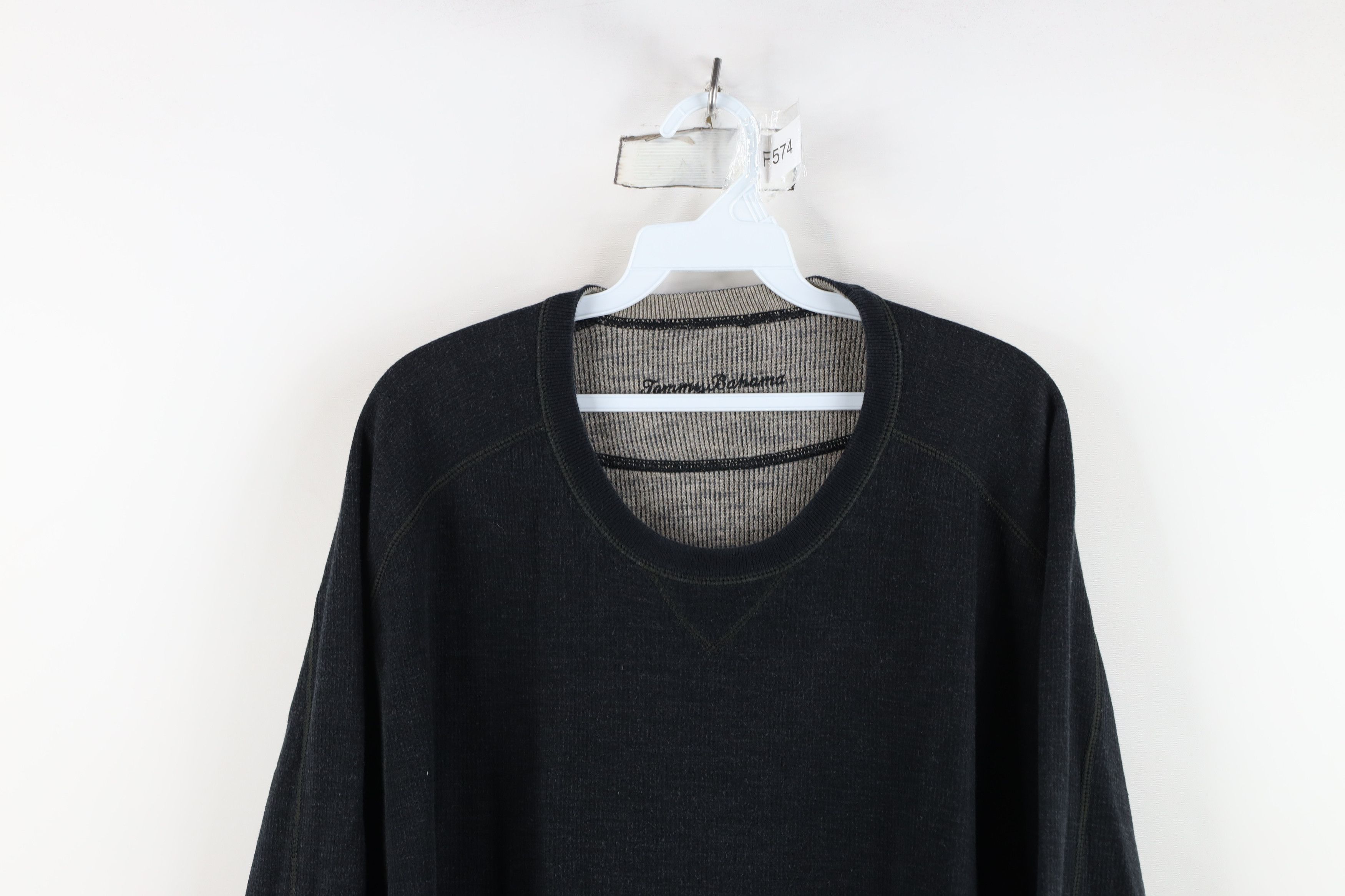 Tommy Bahama Vintage Tommy Bahama Reversible Crewneck Sweater Dark Gray Size US XXL / EU 58 / 5 - 2 Thumbnail
