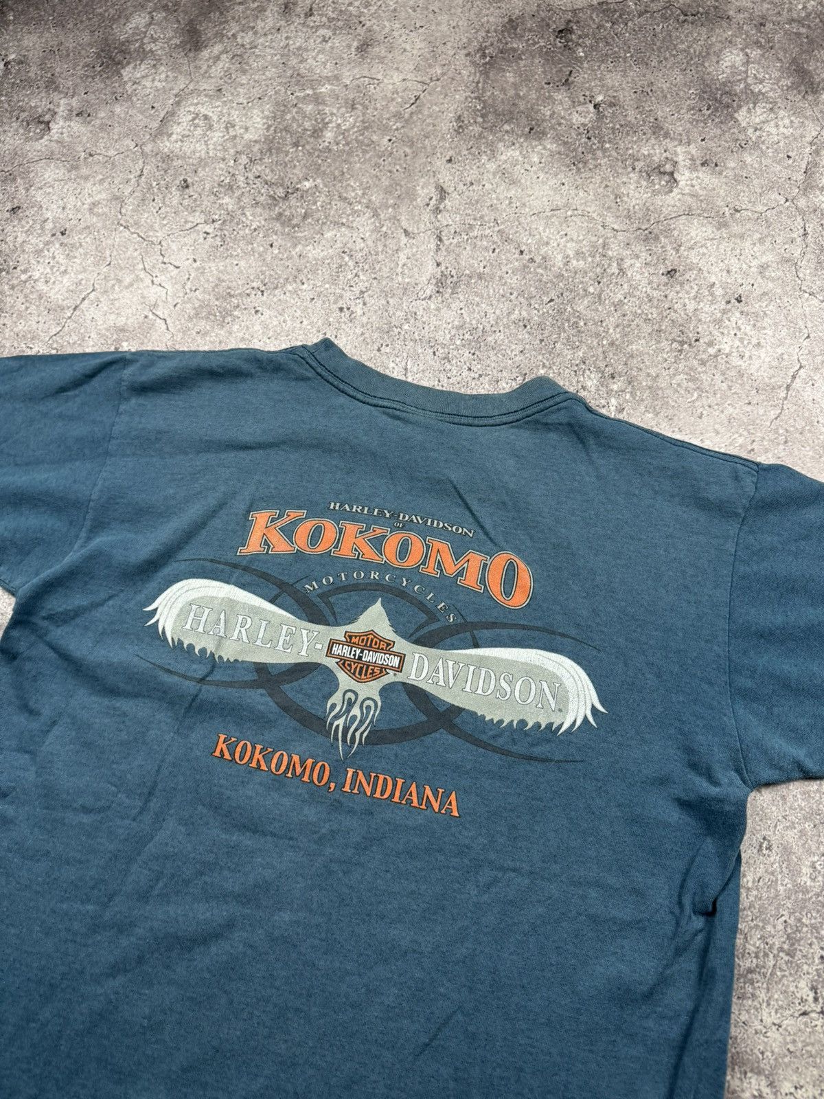 Harley Davidson Vintage Y2K Faded Harley Davidson Kokomo Indiana Biker Tee Size US M / EU 48-50 / 2 - 5 Thumbnail