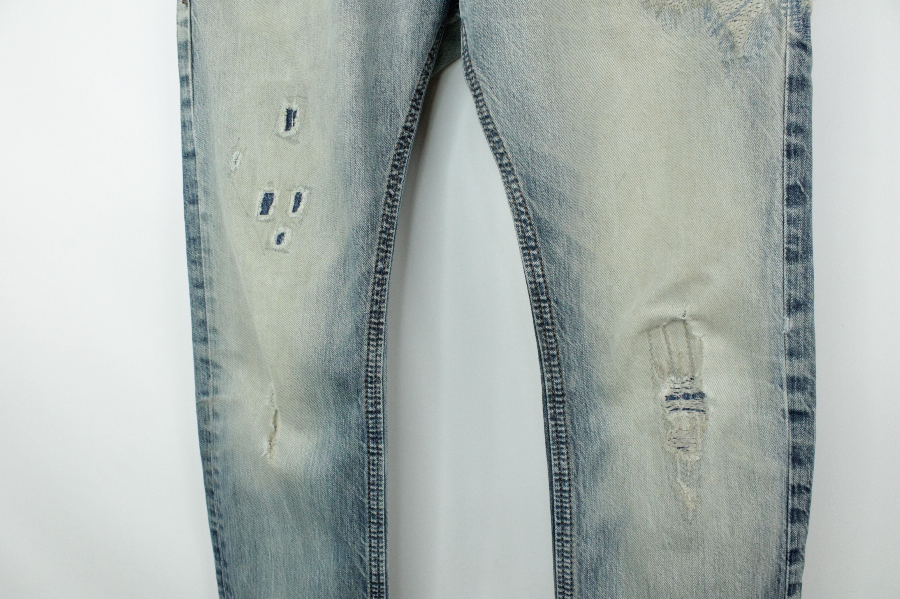 Diesel Diesel Thavar 0816k Slim Fit Distressed Denim Jeans Size US 31 - 3 Thumbnail