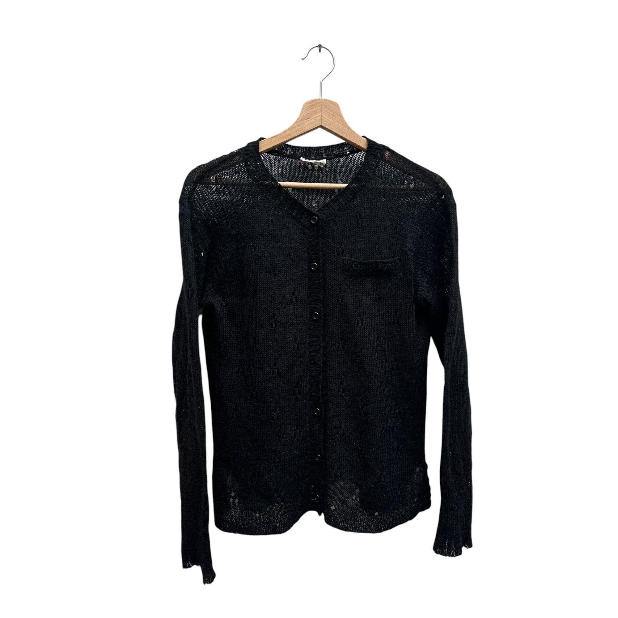 Courreges Vintage Black Wool Cardigan Size M / US 6-8 / IT 42-44 - 1 Thumbnail