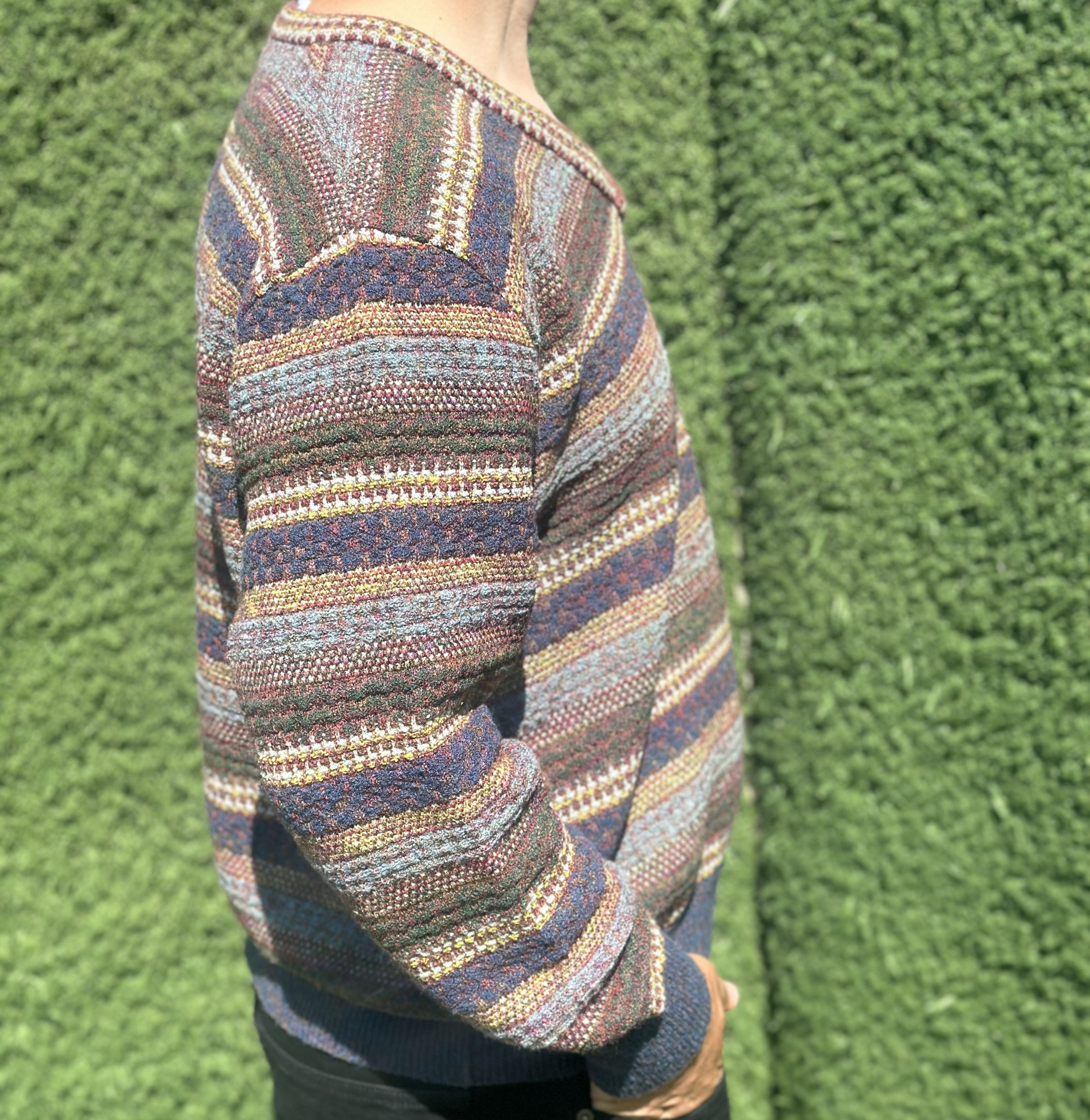 Missoni Missoni Sport 3D Knit Striped Pullover Cosby Sweater Size L Size US L / EU 52-54 / 3 - 5 Thumbnail