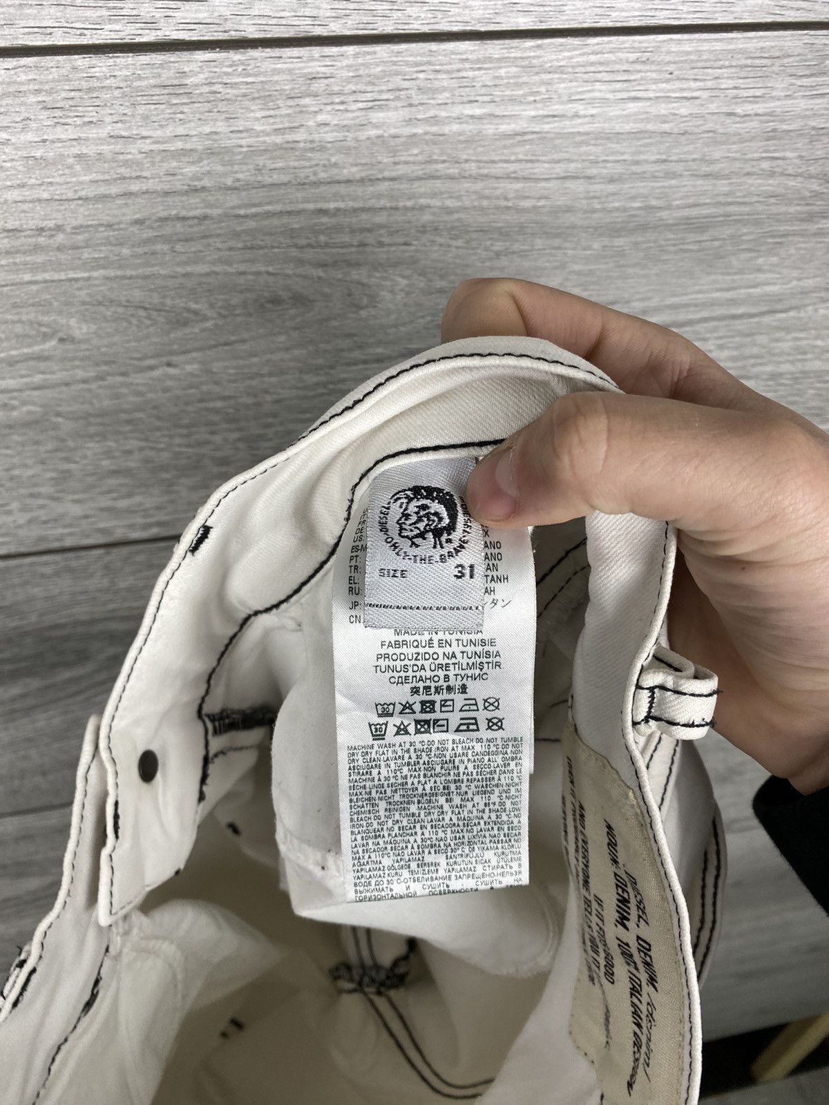 Diesel Diesel Archive Style White Printed Jeans Size US 31 - 17 Thumbnail