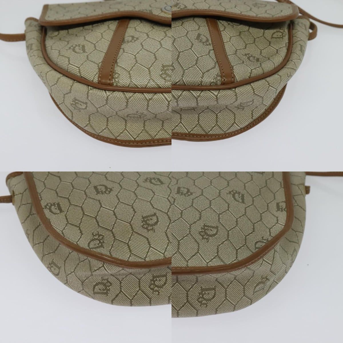 Dior DIOR Honeycomb Canvas Shoulder Bag Pvc Beige Gold Size ONE SIZE - 10 Thumbnail