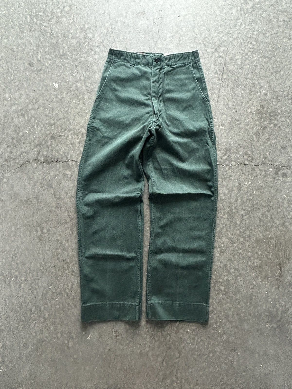 Vintage Vintage 60s Boy Scouts Wide Leg Pants Forest Green Size US 27 - 1 Thumbnail
