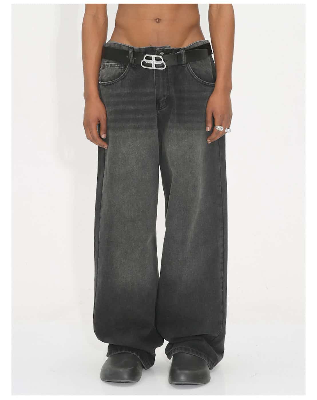 washed faded y2k baggy hiphop jeans