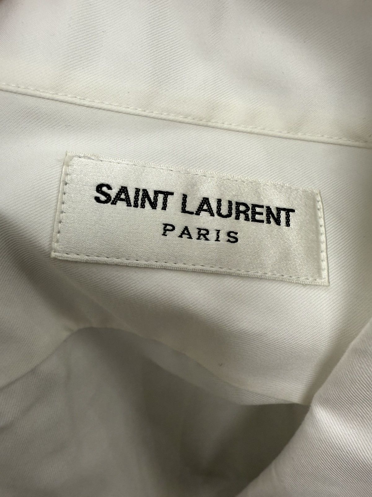 Saint Laurent Paris Saint Laurent white dress shirt with ribbon 39 Size US S / EU 44-46 / 1 - 5 Thumbnail
