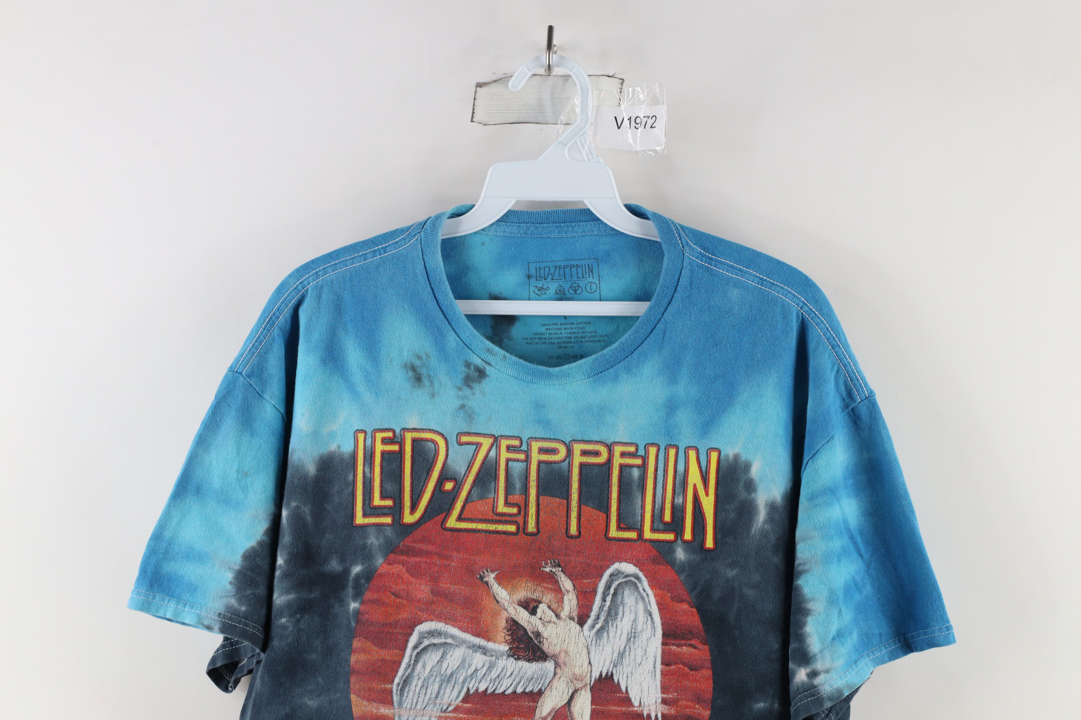Vintage Retro Led Zeppelin Band T-Shirt Rainbow Tie Dye Acid Wash Size US L / EU 52-54 / 3 - 2 Thumbnail