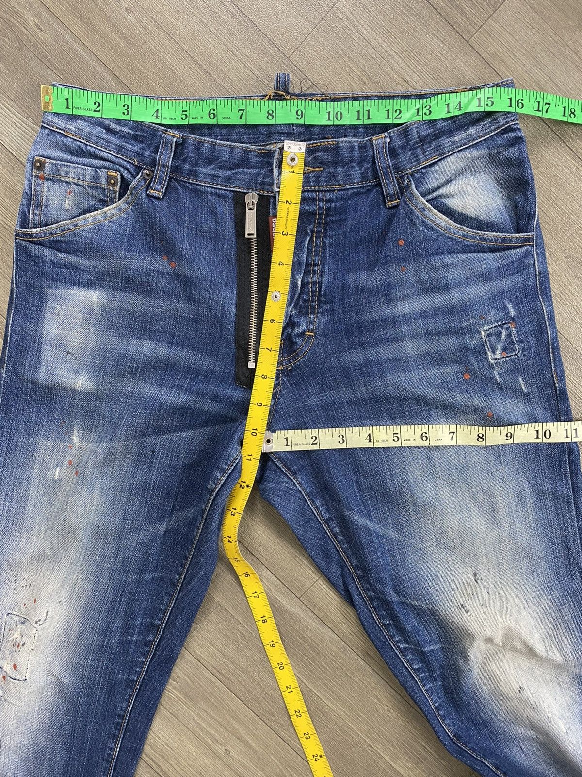 Dsquared2 2000s Dsquared2 Busted Distressed Patch Y2K Hype Faded Jeans Size US 31 - 19 Thumbnail