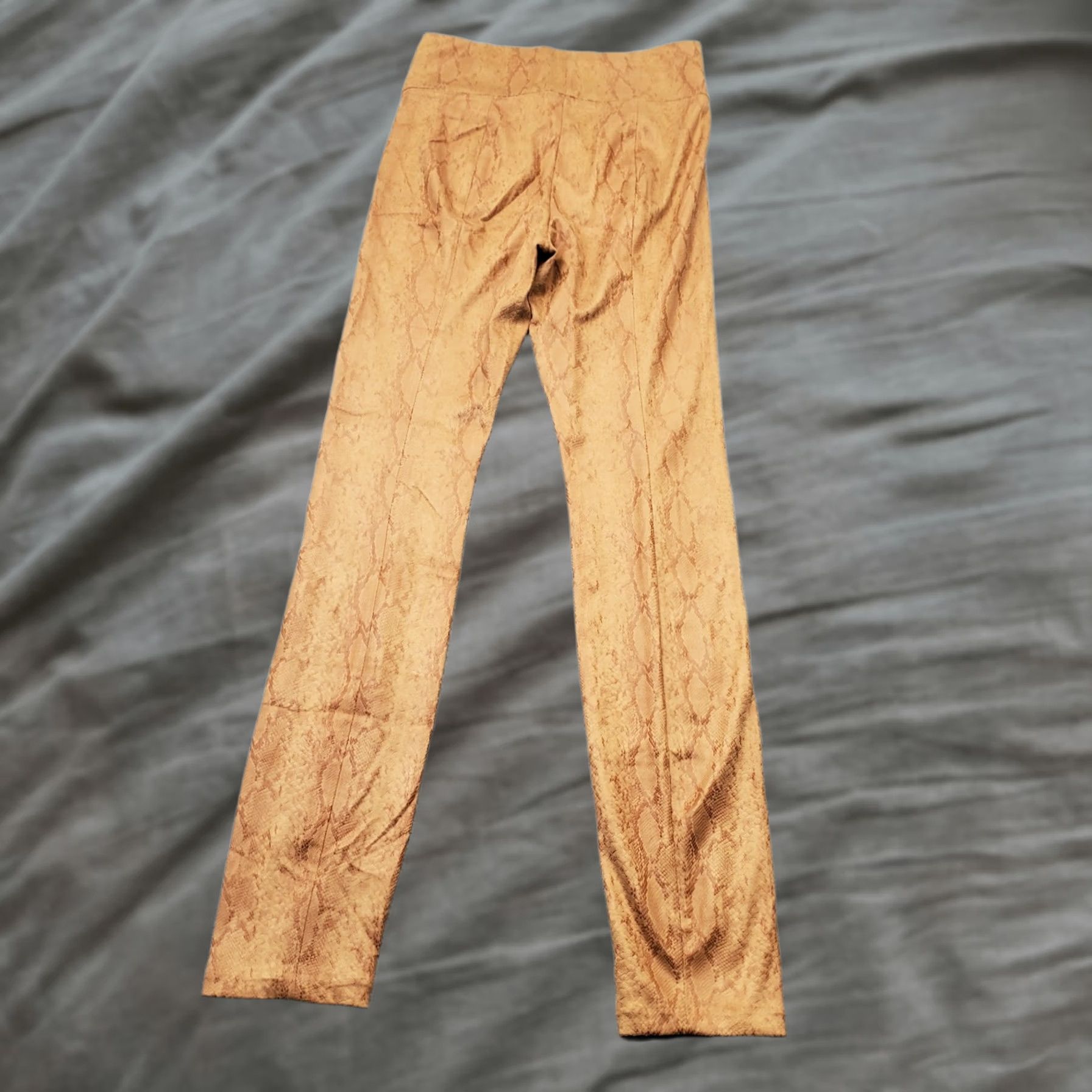 Good American Good American Womens 2 Brown Snake Print Microsuede Ankle Zip Pants Size 26" / US 2 / IT 38 - 1 Thumbnail