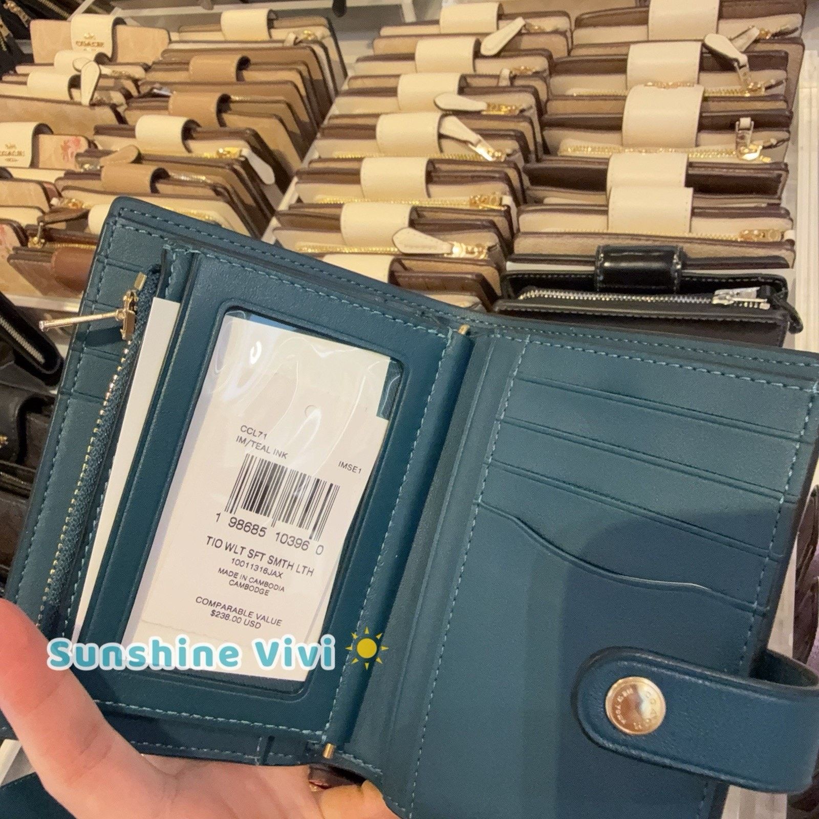 Coach NWT Coach Medium Corner Zip Wallet Leather CZ341 Jasmine Size ONE SIZE - 7 Thumbnail